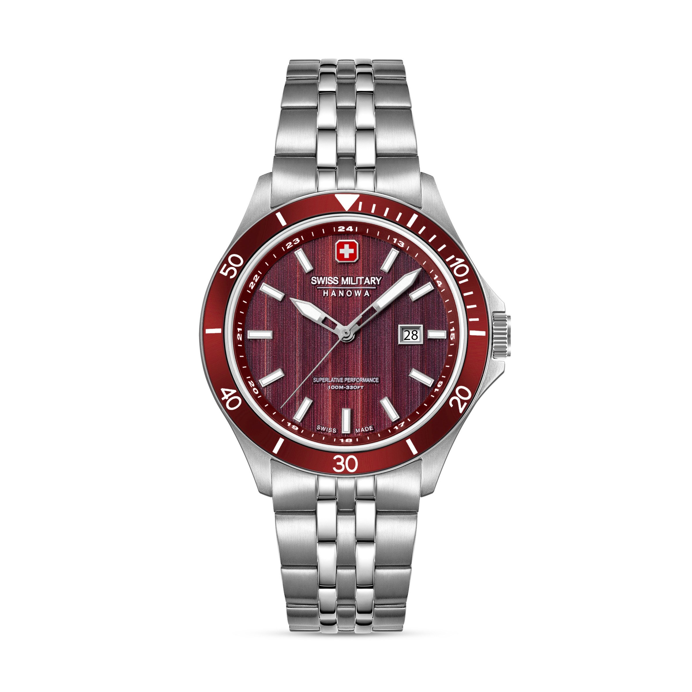 Swiss Military Hanowa Quarzuhr Flagship Elements SMWGH0006703, Armbanduhr, Herrenuhr, Swiss Made, Edelstahlarmband, analog, Tag