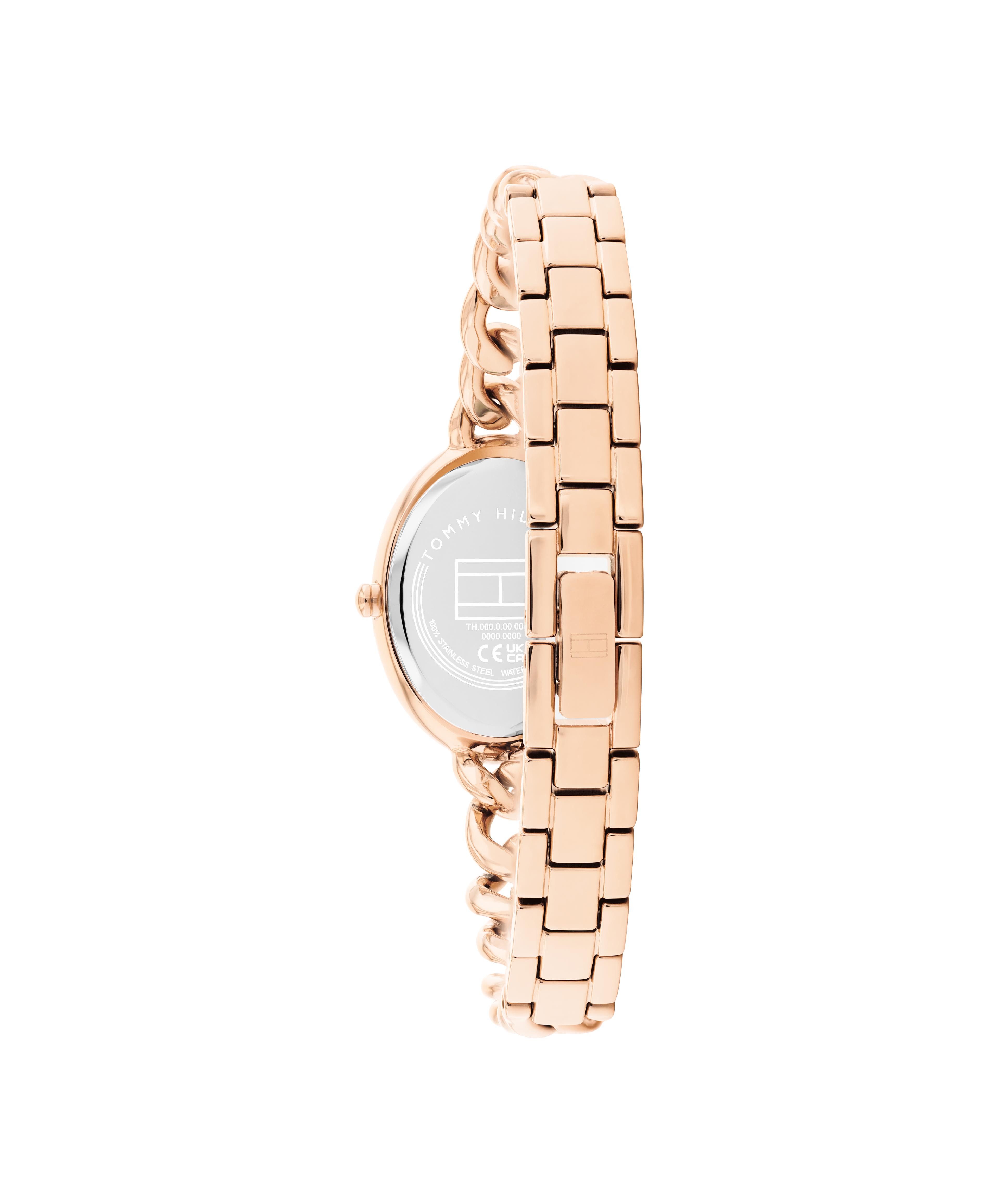 Tommy Hilfiger Quarzuhr Demi Oval 1782878, Armbanduhr, Damenuhr, Edelstahlarmband, analog