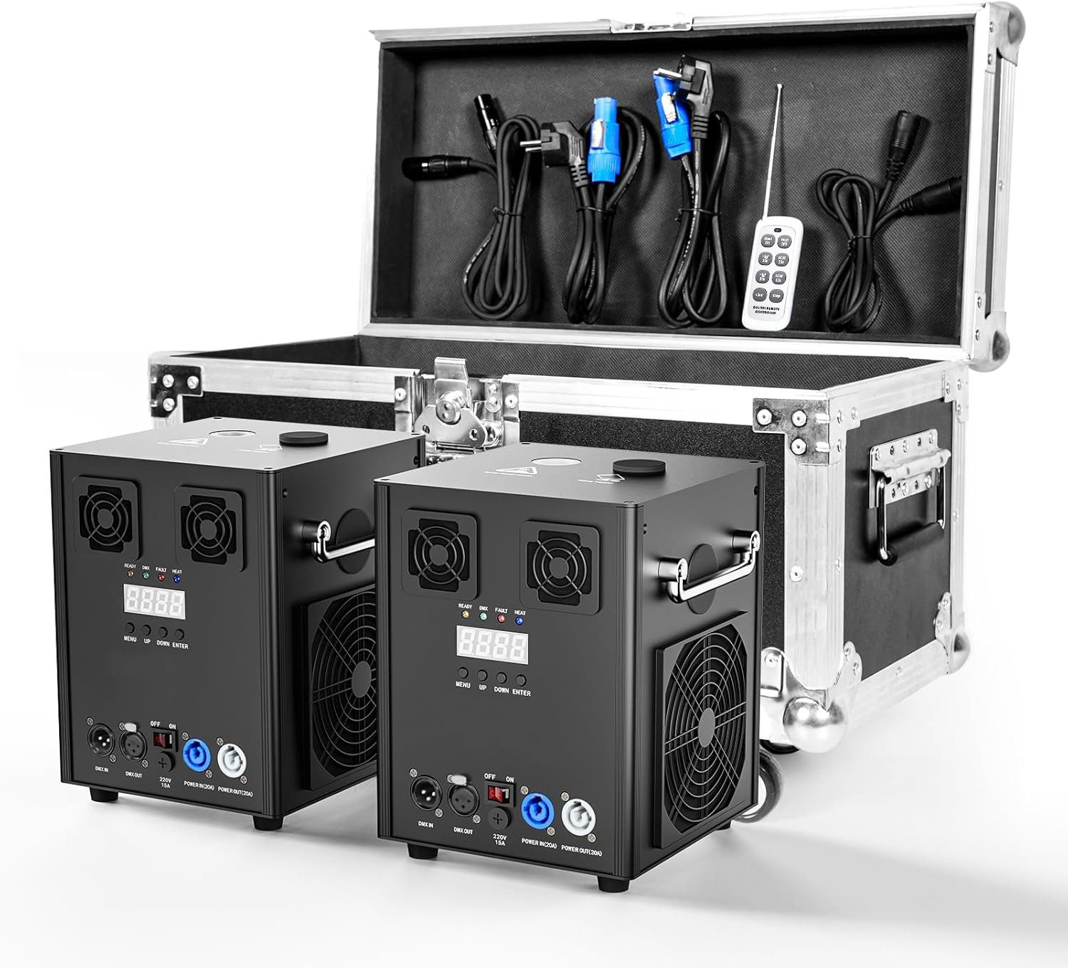 ZonQoonz Discolicht 700-W-Kaltflammenfeuerwerksmaschine mit Transportkoffer für Hochzeiten