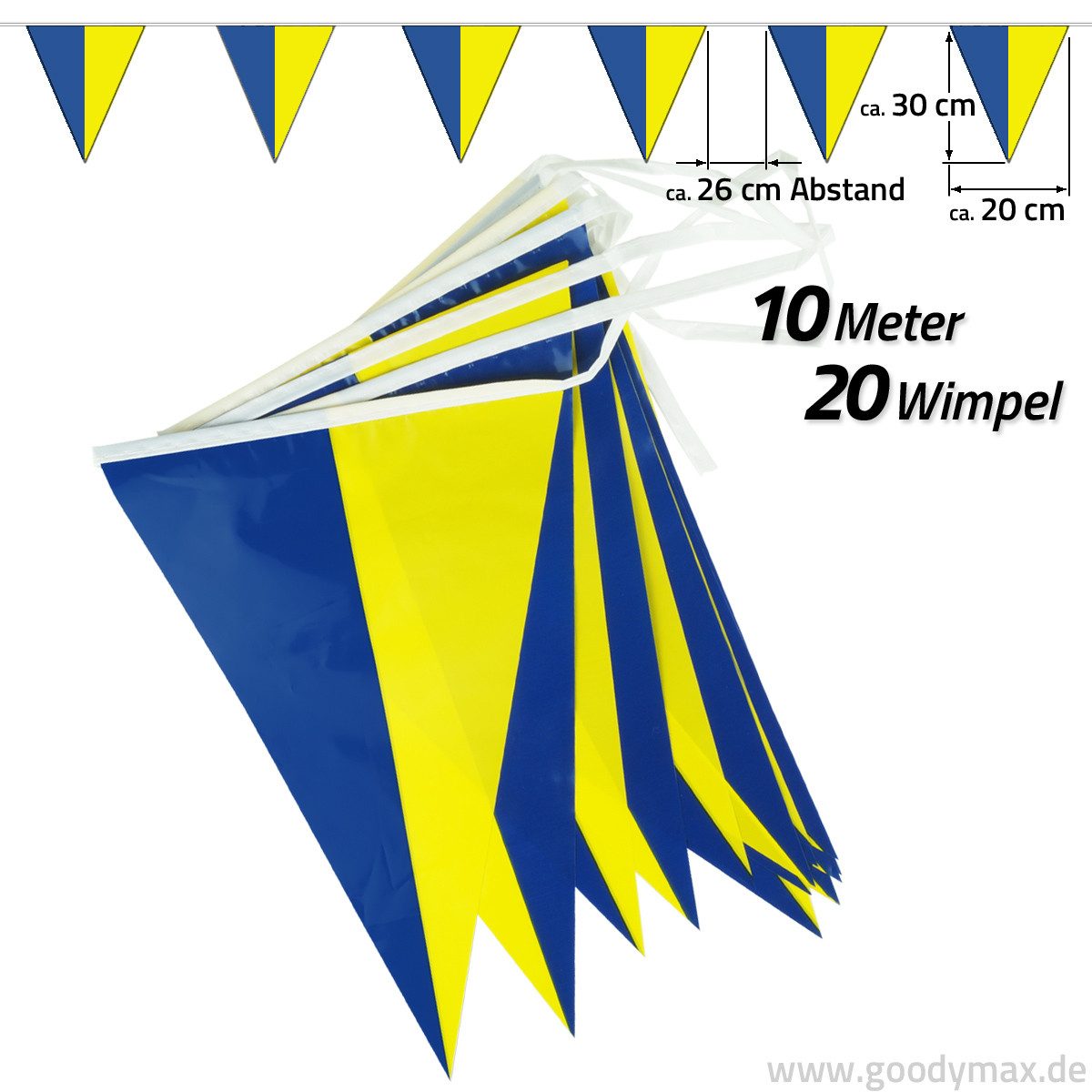 Goodymax Hängedekoration Wimpelkette 10 m DESIGN, 20 Wimpel á 20 x 30 cm