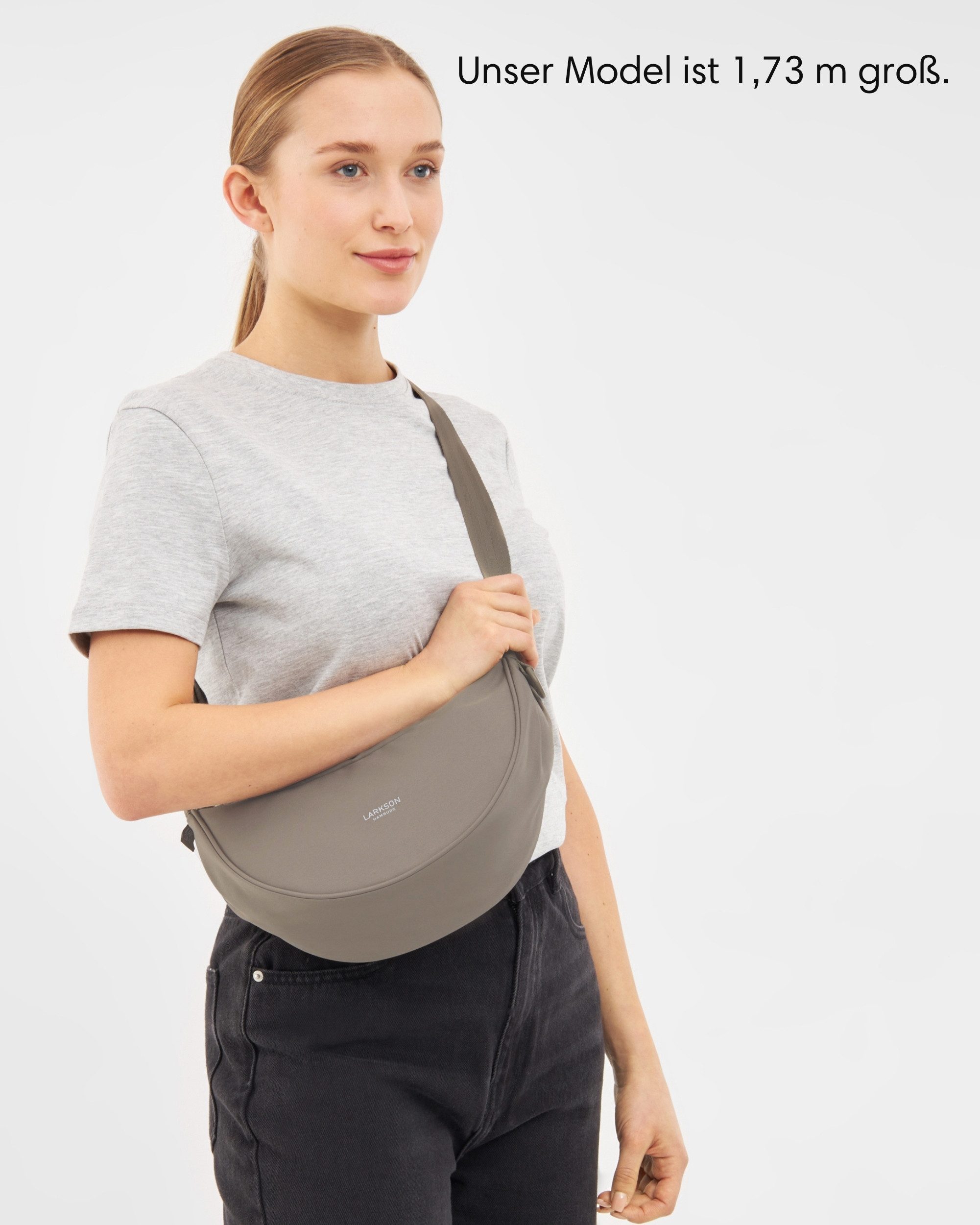 LARKSON Umhängetasche Solveig Small Halbmondtasche für Damen und Herren, Stylische Crossbody Bag in Halbmond Form