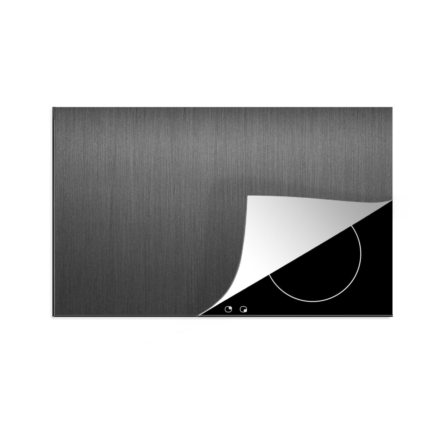 MuchoWow Herdblende-/Abdeckplatte (1 - Vinyl, Grau Linie, küche, cm, die Induktionskochfeld tlg), Schutz - Metalldruck für 81x52 Ceranfeldabdeckung