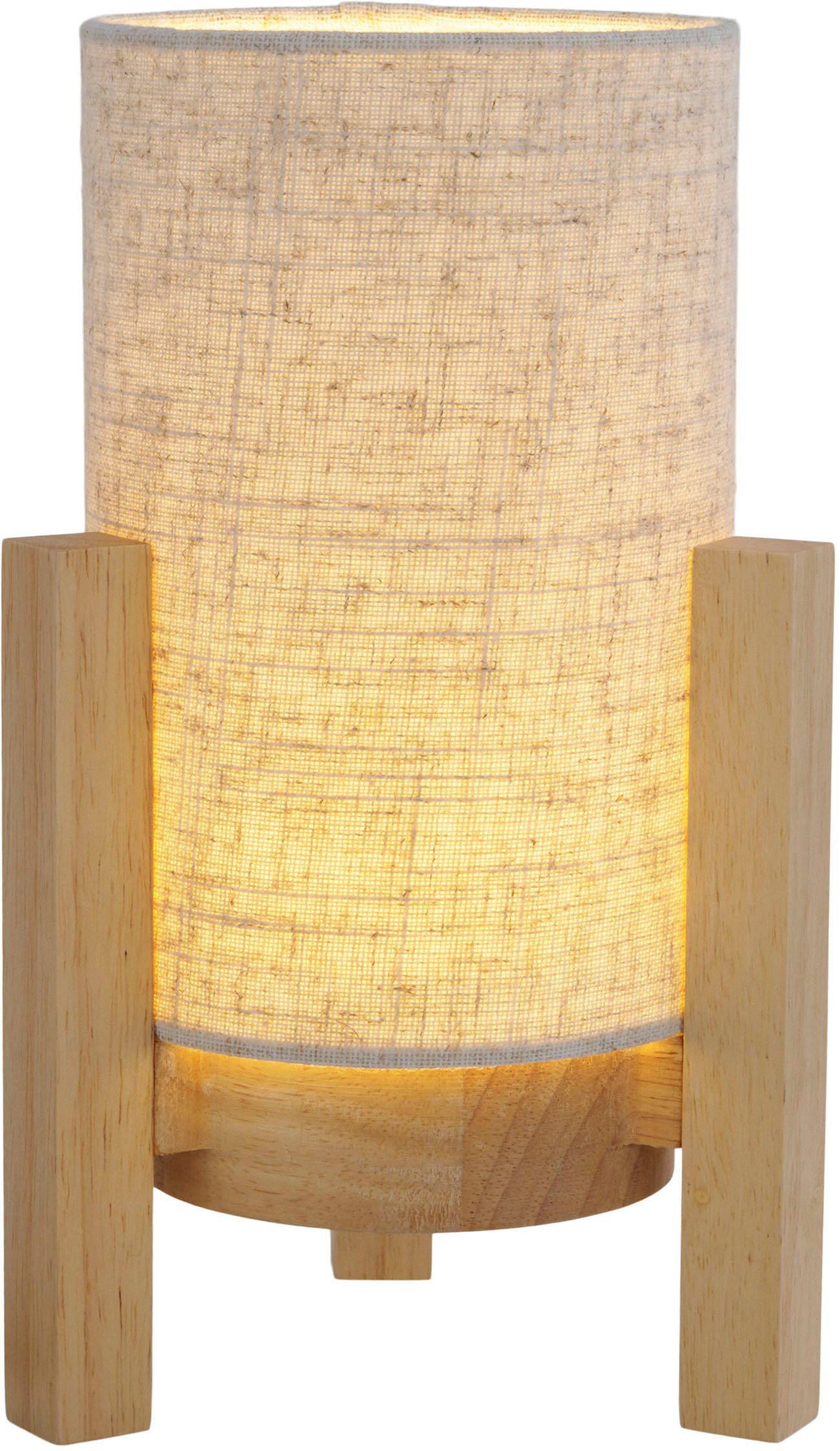 näve LED Tischleuchte Madita, Ein-/Ausschalter, LED wechselbar, Warmweiß, Akkubetrieb, inkl. USB-C-Kabel, Holzgestell, Textilschirm, dimmbar
