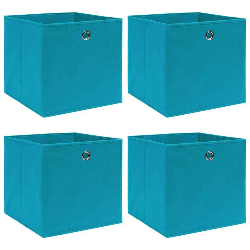 vidaXL Aufbewahrungsbox Aufbewahrungsboxen 4 Stk. Babyblau 32x32x32 cm Stoff (4 St)