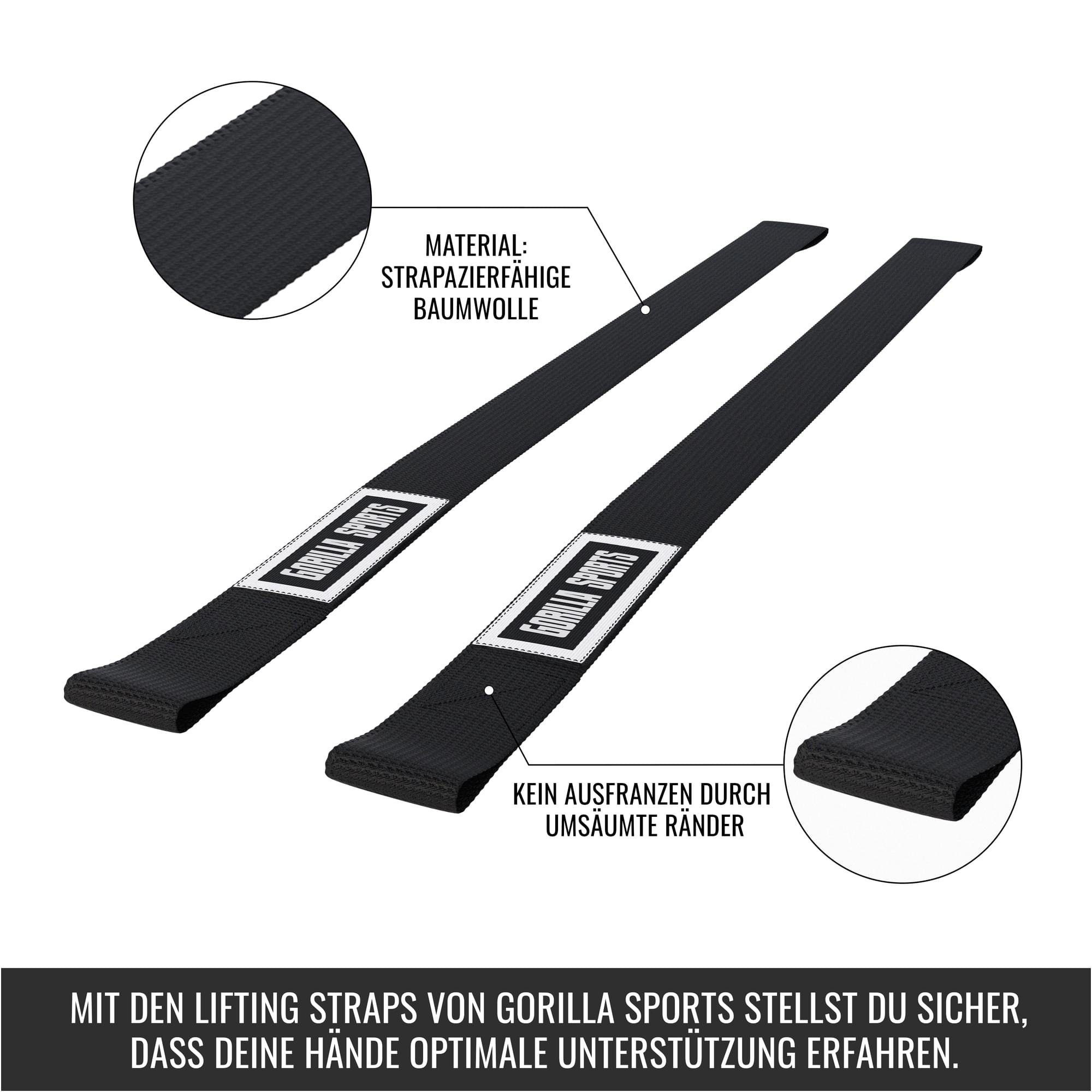 GORILLA SPORTS Zughilfe Paar, 55 cm, für Krafttraining, Kreuzheben und Fitness, rutschfest (1-tlg)