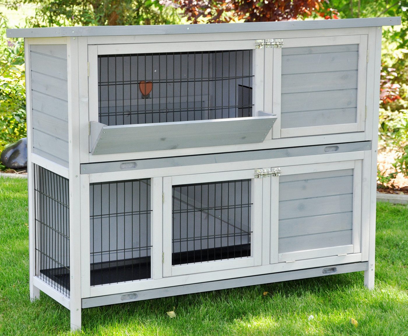 Kleintierkäfig Kleintierstall Bommel 122 x 50 x 101 cm grau