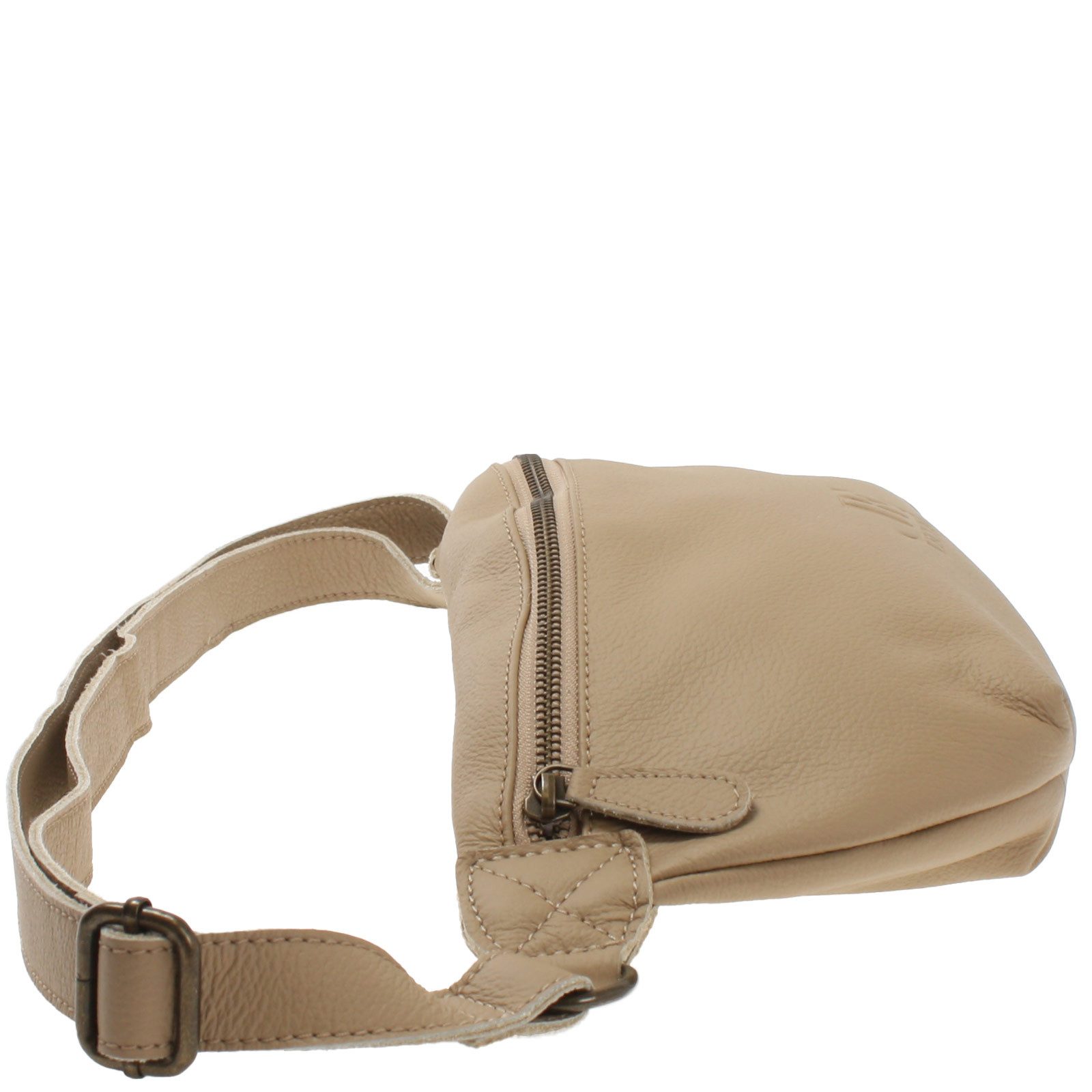 LECONI Bauchtasche groß Umhängetasche Crossbody Ledertasche Damen Herren Leder LE3088, genarbtes Büffelleder – flexibler Trageriemen – 32 × 17 × 8 cm