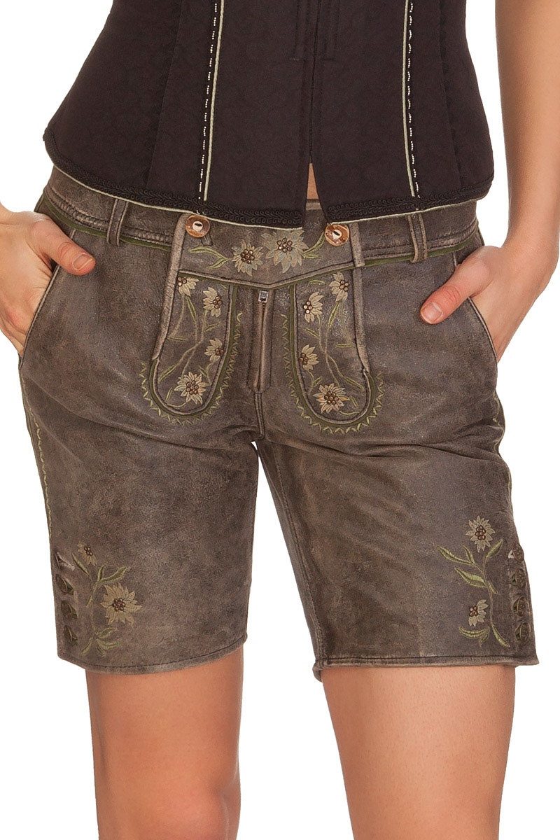 Spieth & Wensky Lederhose Trachtenlederhose Damen - GALAXIE - anthrazit