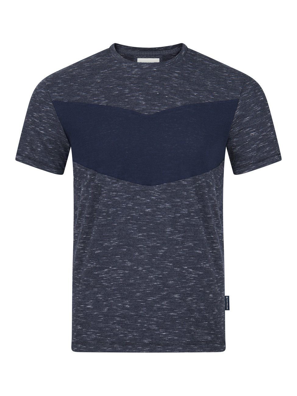 TOM TAILOR T-Shirt CUTLINE (1-tlg) aus Baumwollmix Navy White Inject 29806