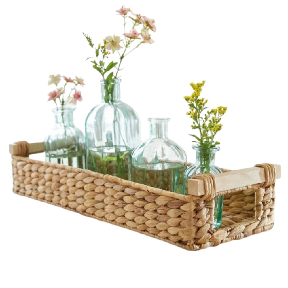 Dekotablett Tablett Dekotablett Serviertablett Braun Wasserhyazinthe Natur Küche