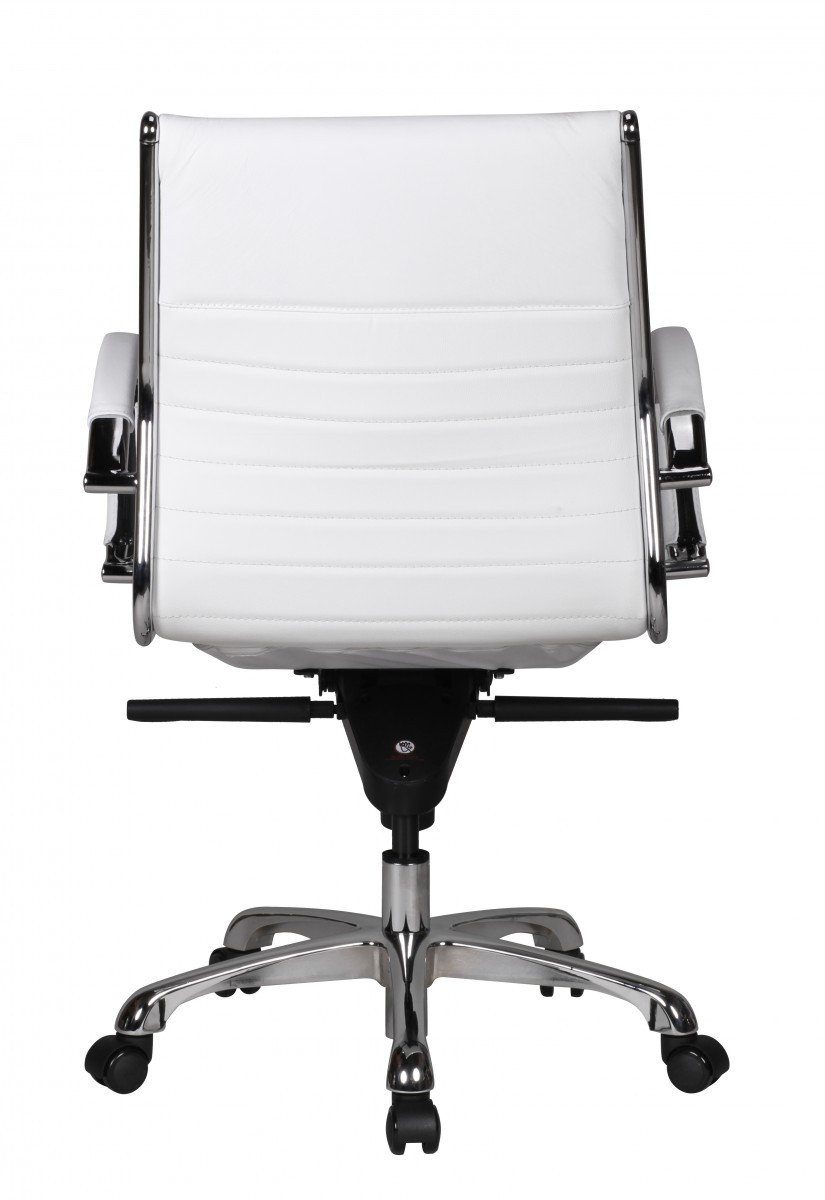 Bürostuhl furnicato Design Echtleder 120kg Schreibtischstuhl Chefsessel SALZBURG X-XL Bezug 2 Weiß