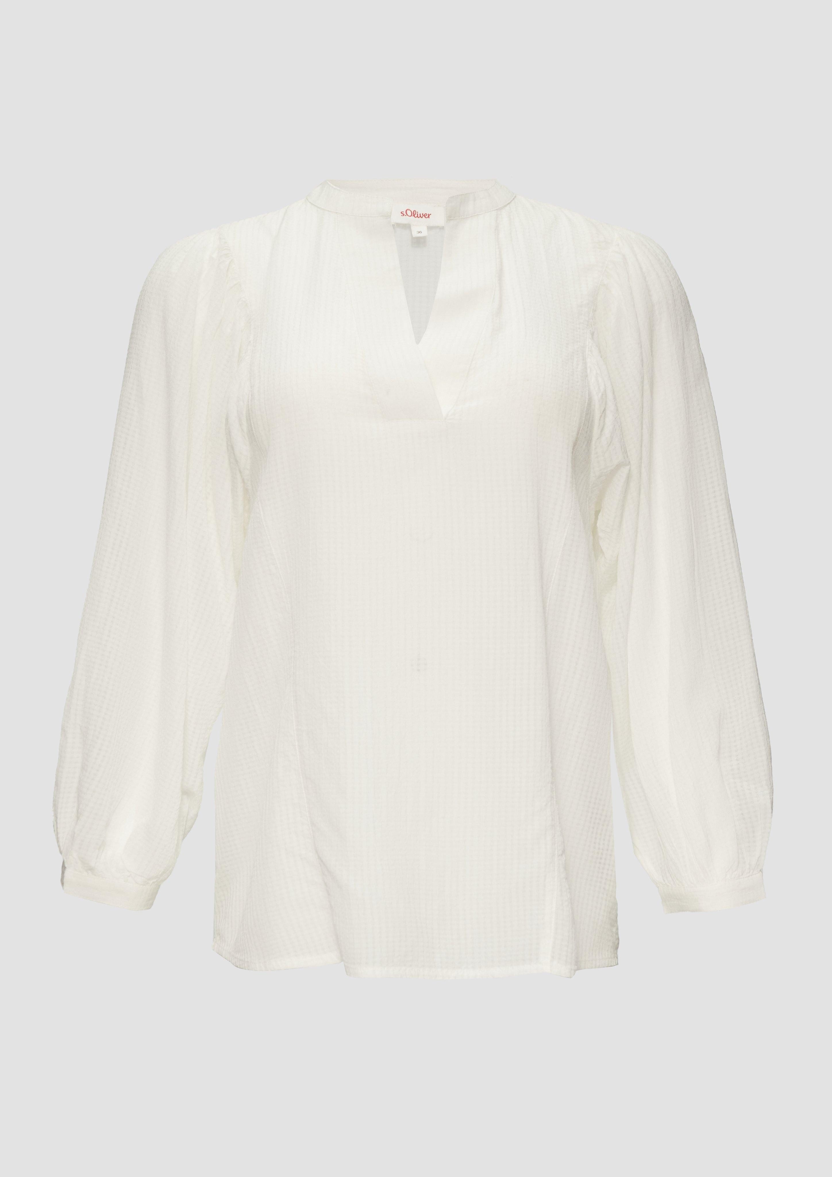 s.Oliver Langarmbluse Transparente Bluse mit Strukturmuster günstig online kaufen