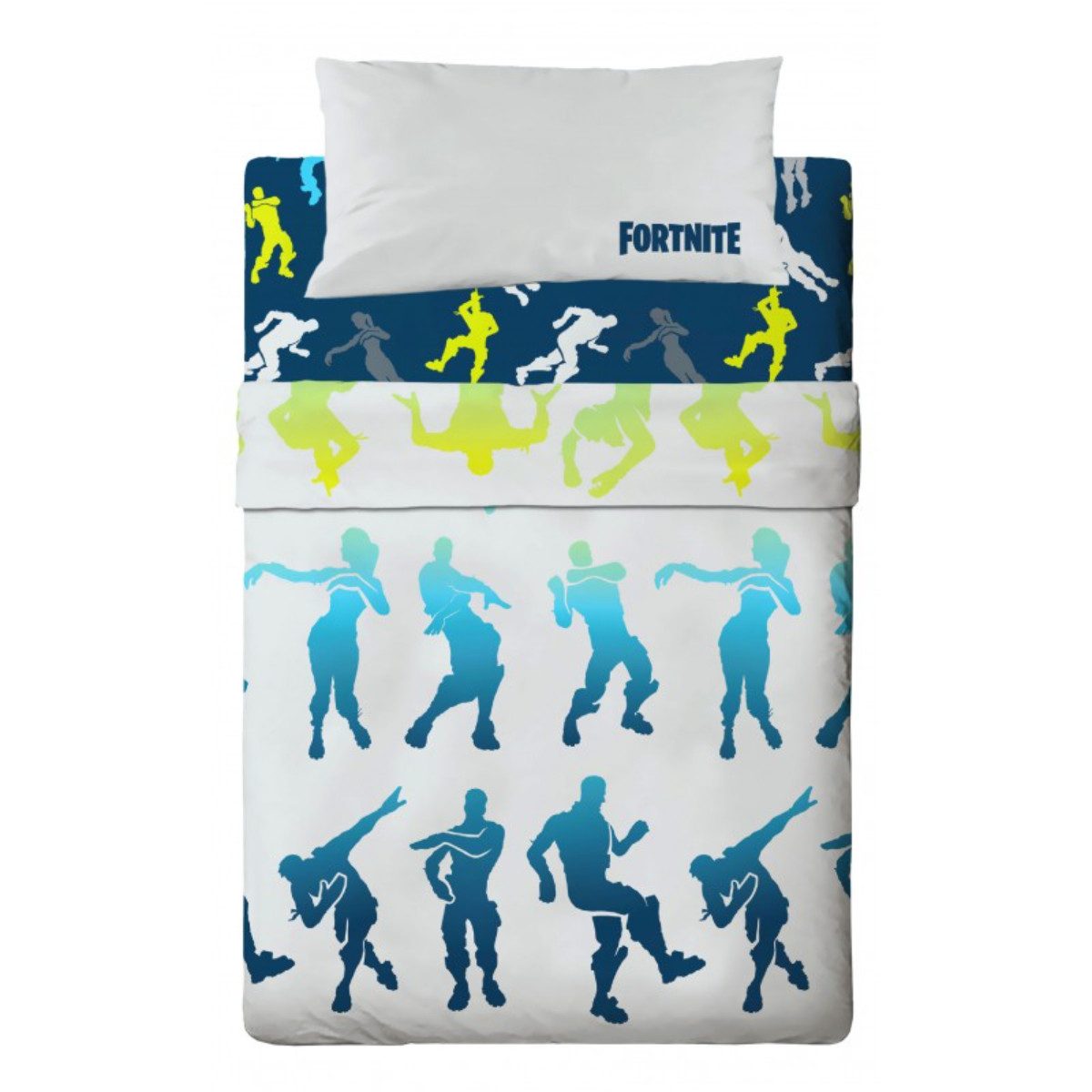 Fortnite Bettwäsche Sheet Set 90x200 + 28 cm Gaming Bettlaken Set mit Spannbettlaken, 50% Polyester 50% Baumwolle