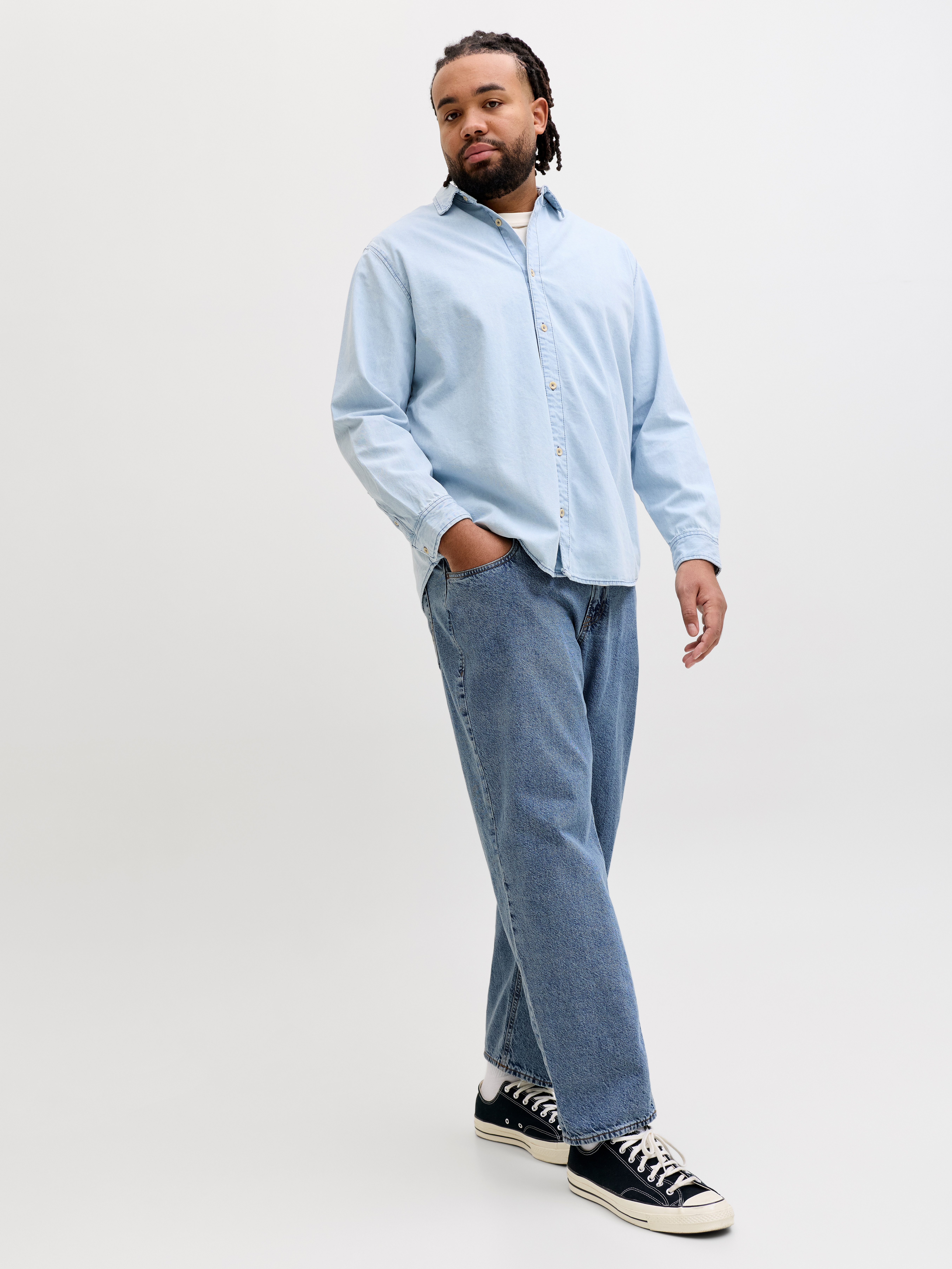 Jack & Jones PlusSize Relax-fit-Jeans JJICHRIS JJORIGINAL SQ 7 mit Five-Pocket-Design