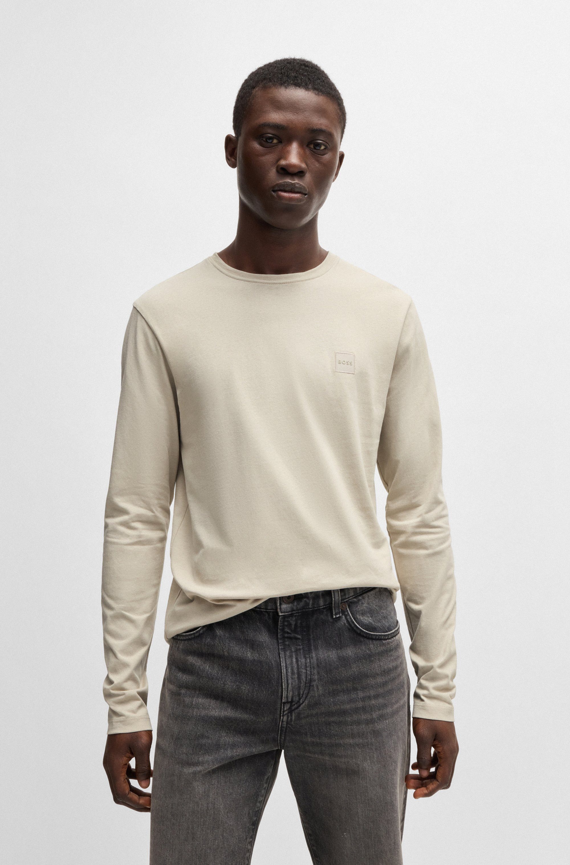 BOSS ORANGE Langarmshirt Tacks mit Markenlogo auf der Brust günstig online kaufen