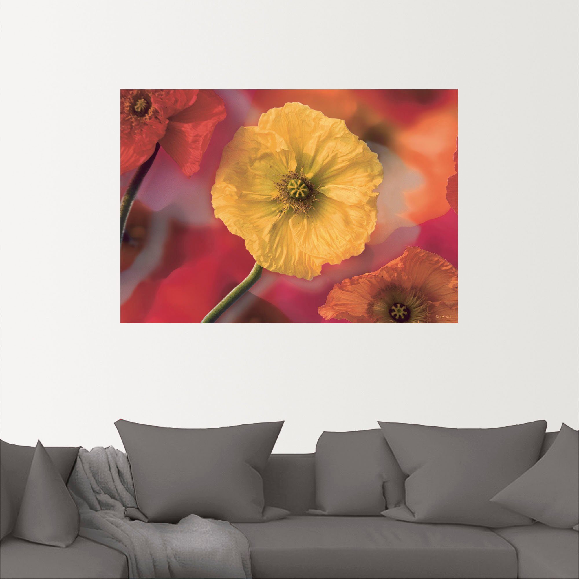 versch. (1 Artland Mohnblumen, Größen Wandaufkleber in als Blumenbilder Poster Wandbild Leinwandbild, St), oder Fotokollage
