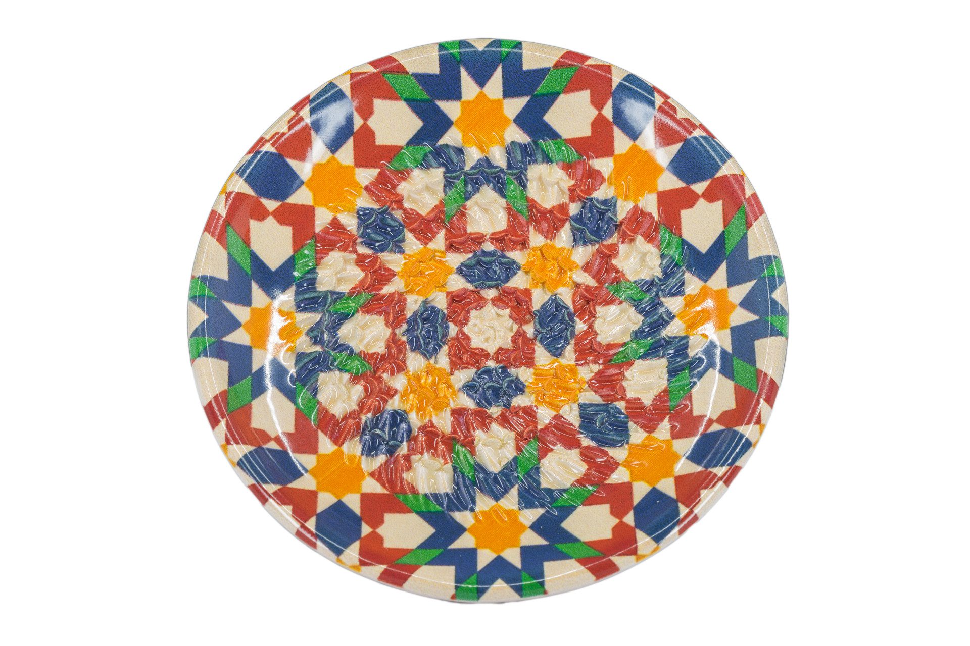 Kaladia Multireibe Reibeteller mit bunten Sternen, Keramik, handbemalte Küchenreibe - Made in Spain