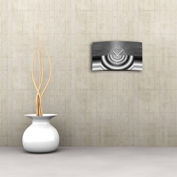 dixtime Wanduhr Abstrakt grau metallic Designer Wanduhr modernes Wanduhren Design (Einzigartige 3D-Optik aus 4mm Alu-Dibond)