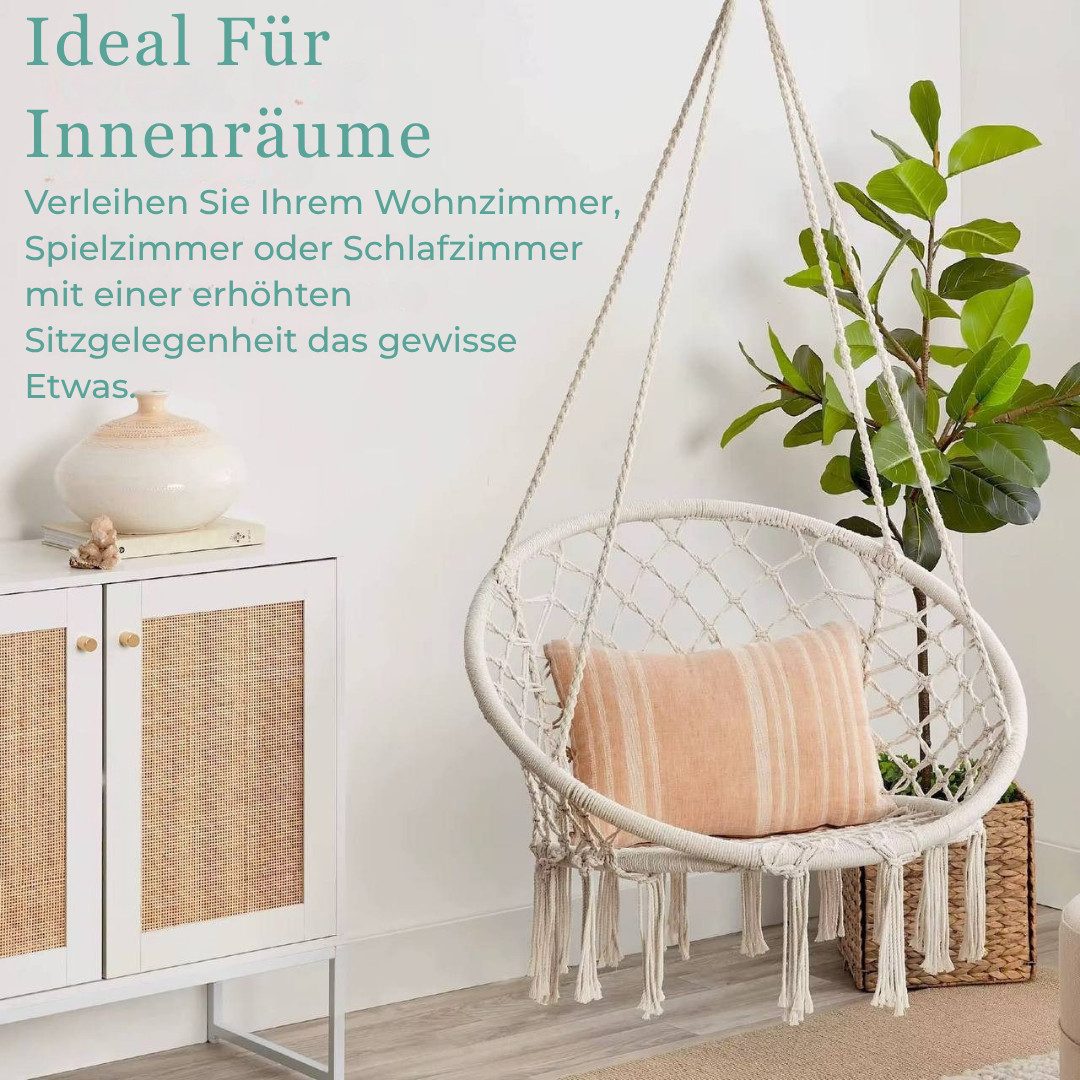 Diyarts Hängesessel (Makramee-Hängesessel mit 2 Aufhängemöglichkeiten, Hand günstig online kaufen