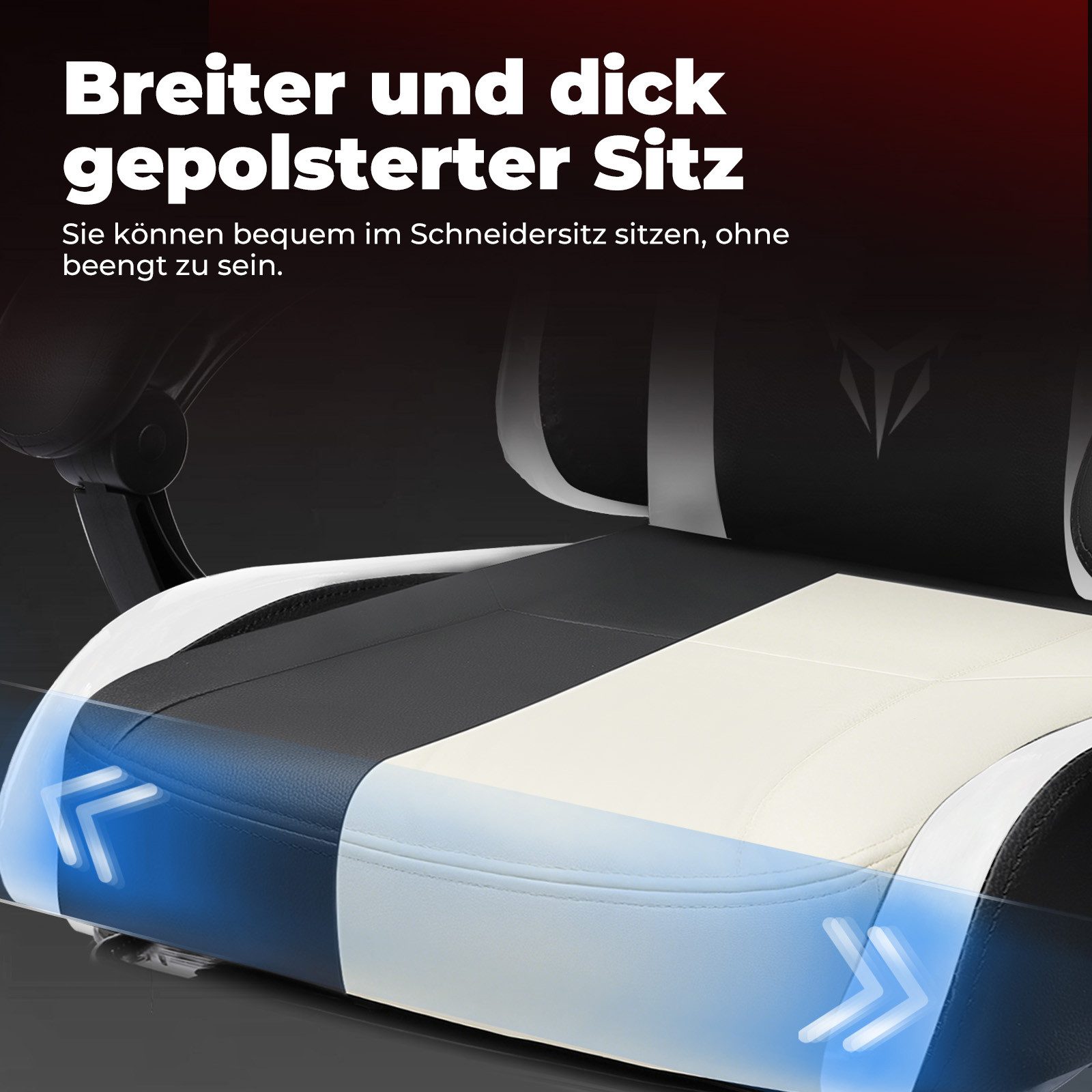 GTPLAYER Gaming-Stuhl Bürostuhl Ergonomischer, Gaming Chair Gaming Sessel, verstellbare Kopfstütze und Lendenwirbelstütze