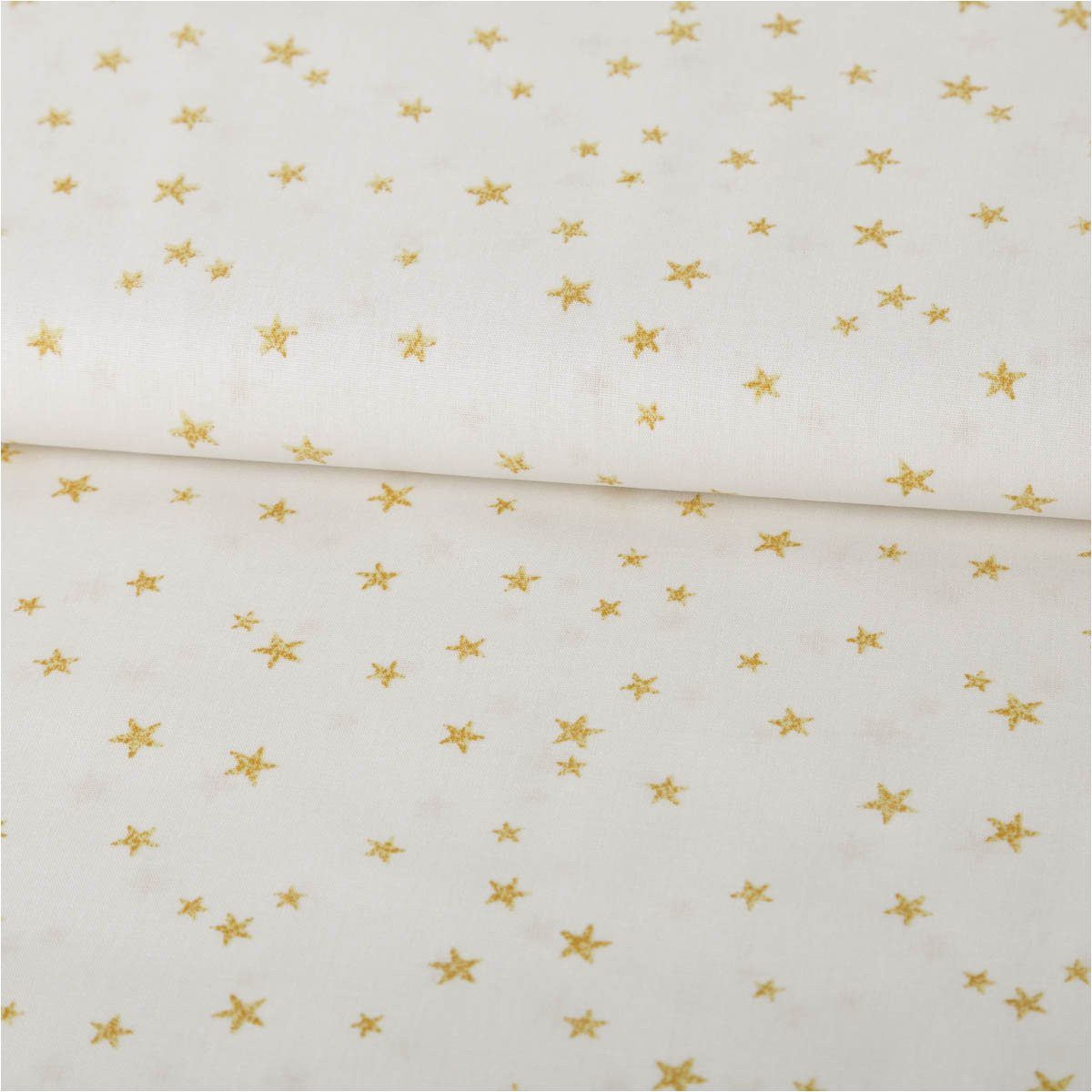 Swafing Stoff Baumwollstoff Meterware Webware Weihnachten creme goldfarbig 1,45m, allergikergeeignet