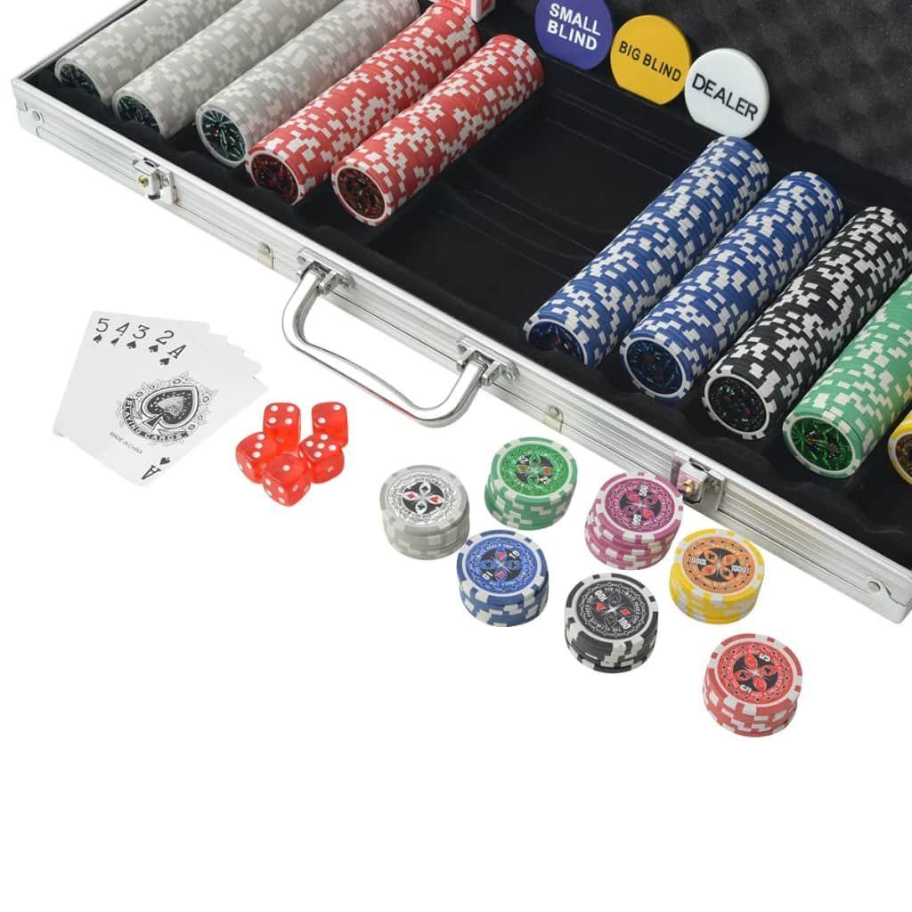 Laserchips 500 mit Set Aluminium Poker Steckdose vidaXL