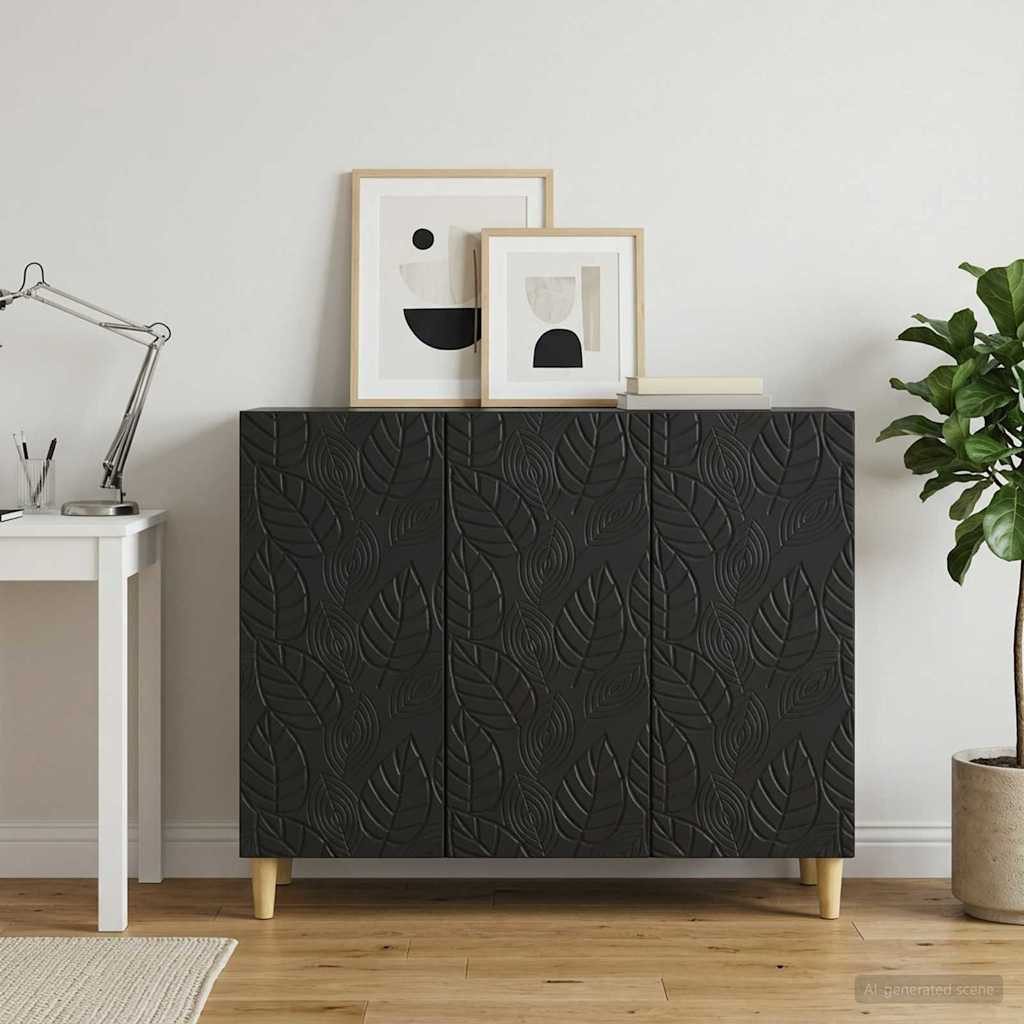 vidaXL Sideboard Sideboard Schwarz 89 x 34,5 x 80 cm Holzwerkstoff (1 St)