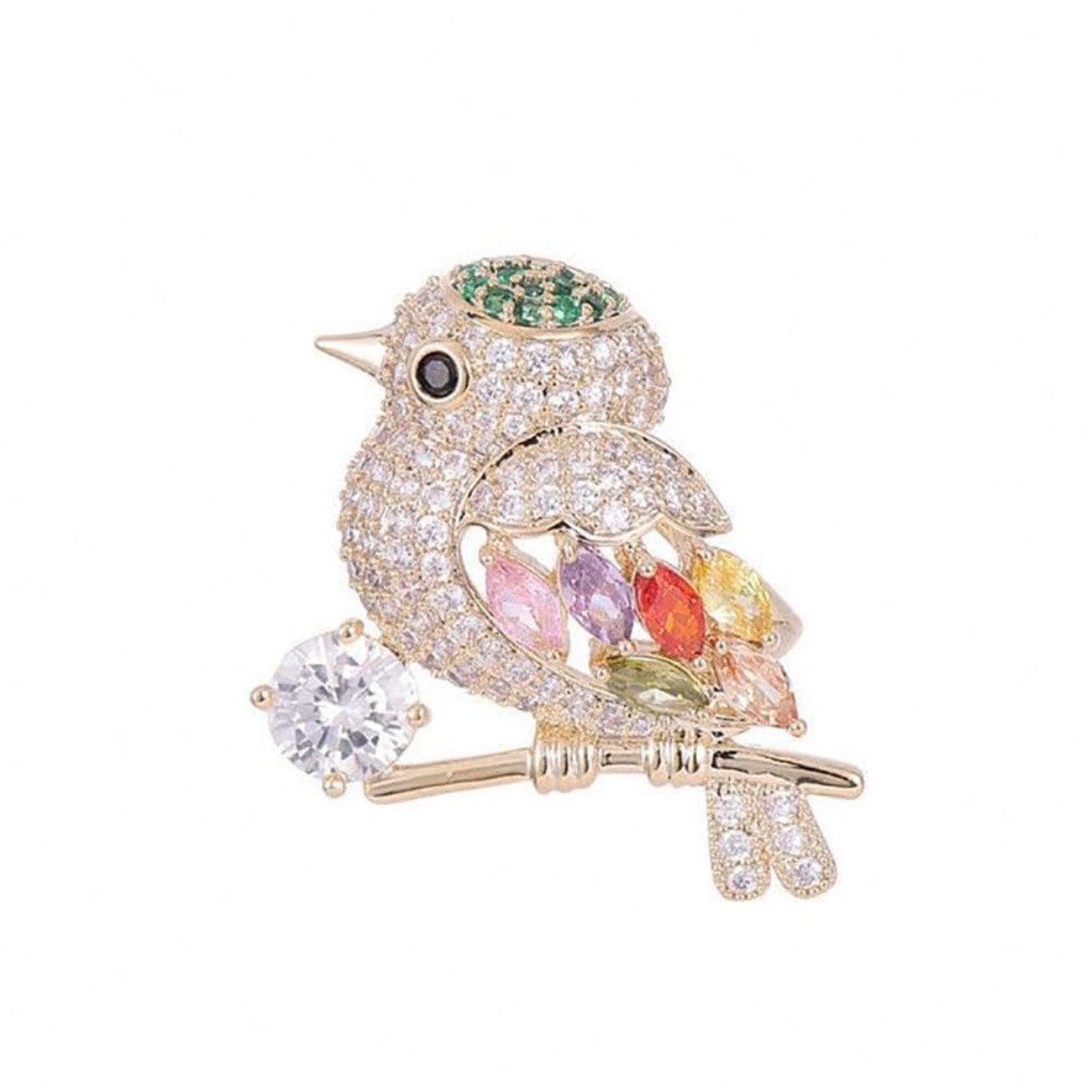 FOUORTUNATE-BEE Brosche Elegante Damenbrosche im Vogel-Design, modischer Anstecker, Vogel-Brosche für Blazer, Kleider & Kragen, stilvolles Accessoire