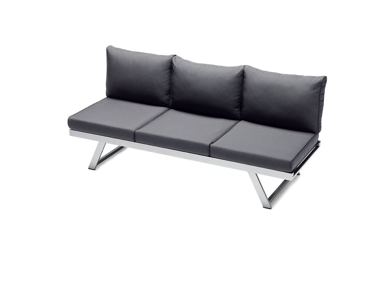 sieger Gartenliege Auckland, in Grau, Olefin, Polypropylen - 80x89x204cm (BxHxT)