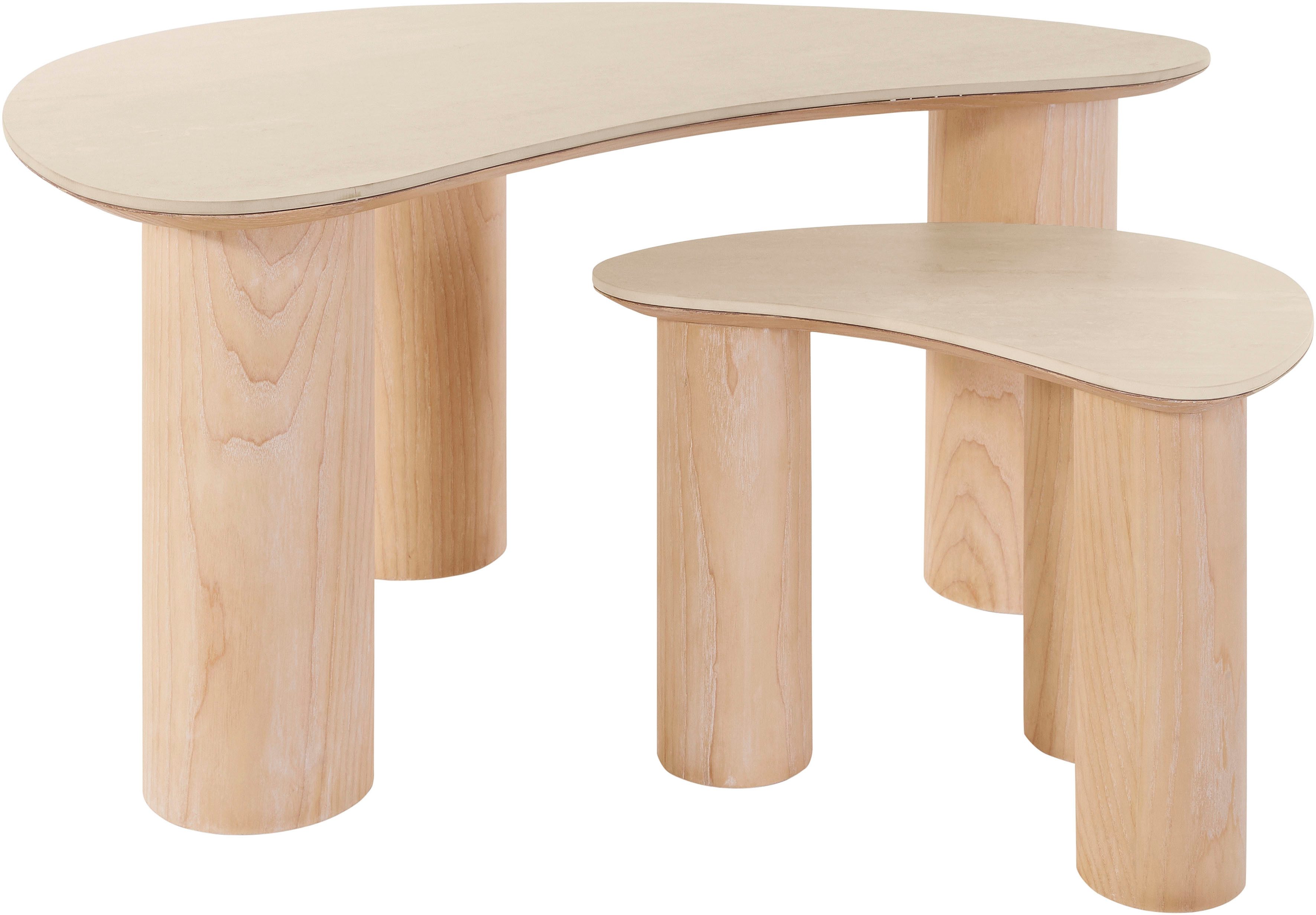 homsy by Ana Johnson Couchtisch Laysy (Set, 2-St), mit einer Keramikplatte und massiven Eschenholzbeinen – Bild 2 von 5