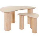 homsy by Ana Johnson Couchtisch Laysy (Set, 2-St), mit einer Keramikplatte und massiven Eschenholzbeinen