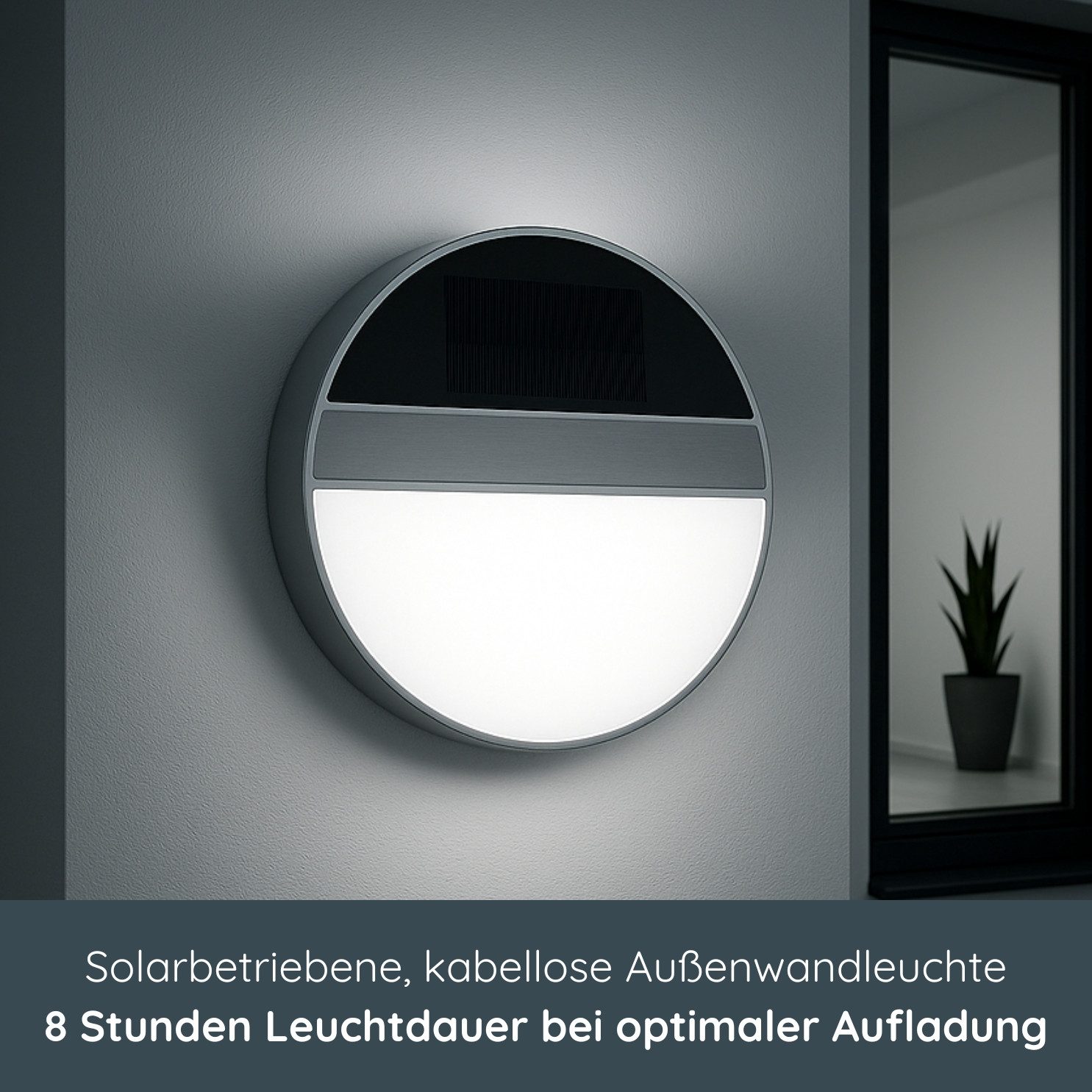 MeLiTec LED Außen-Wandleuchte Solar Wandleuchte SWL06, nein