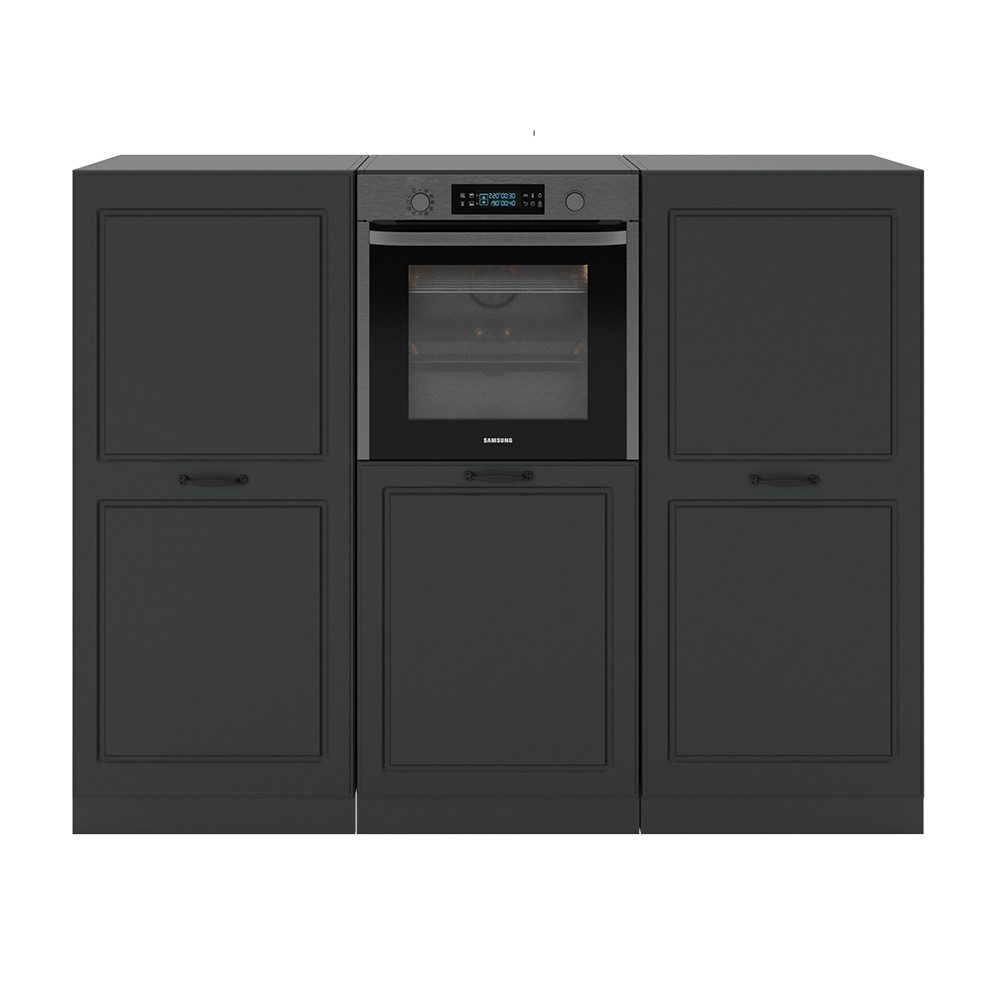 Vicco Küchenzeile R-Line, Anthrazit Landhaus/Anthrazit, 180 cm ohne Arbeitsplatte