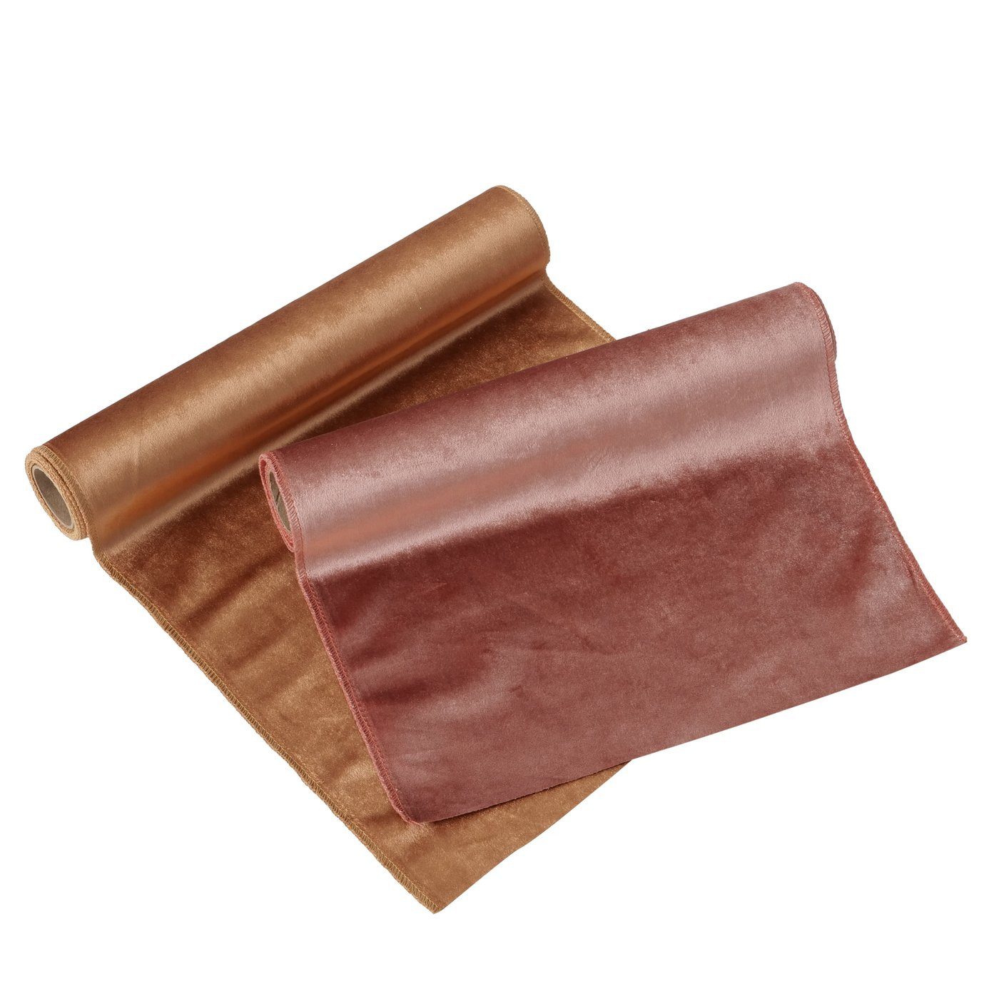 BOLTZE Tischläufer Dekostoff Velvet, 1 Stück, 200 cm lang, Beige oder Hellrosa