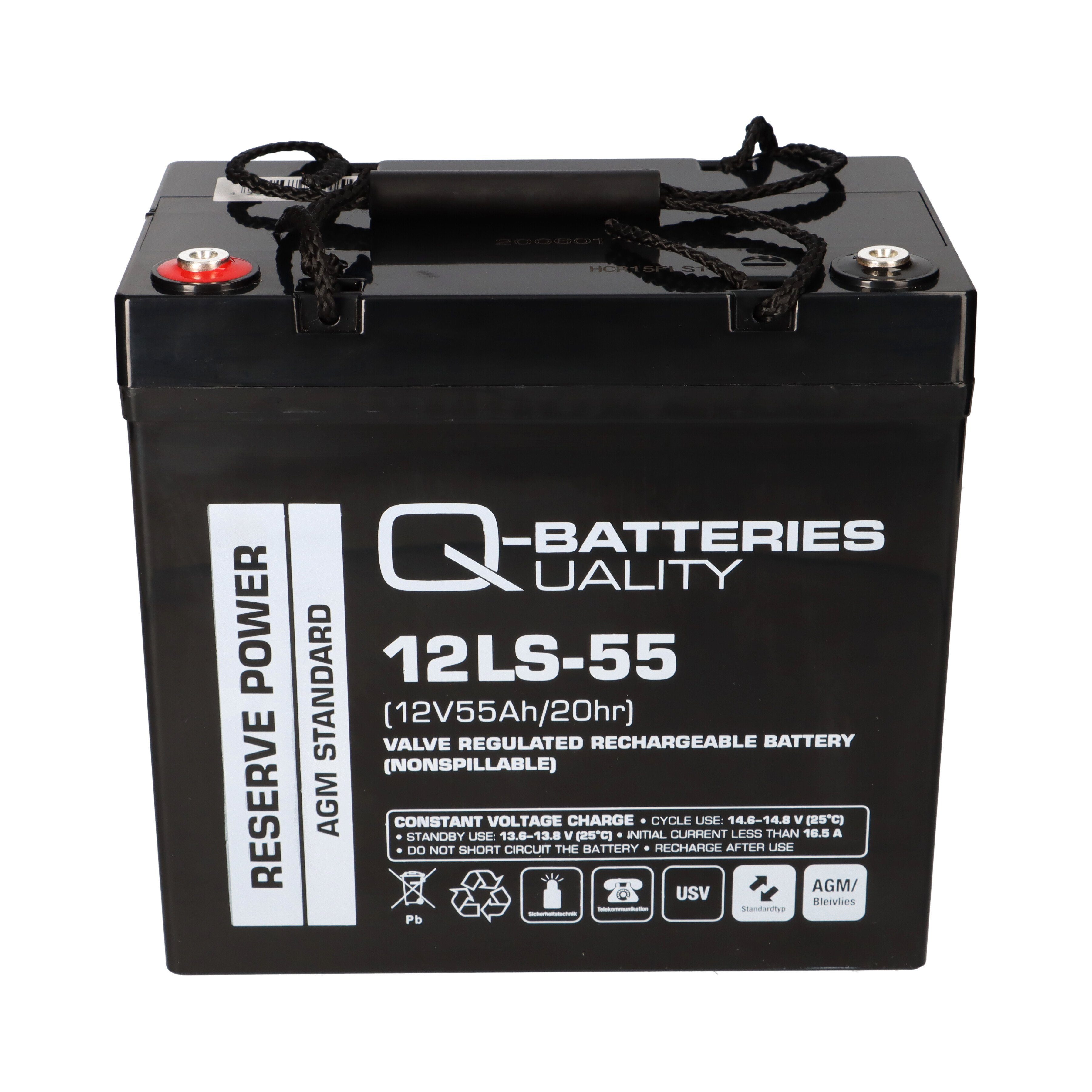 Q-Batteries Q-Batteries 12LS-55 / 12V Blei AGM Akku VRLA - Bleiakkus Standard-Typ 10 55Ah