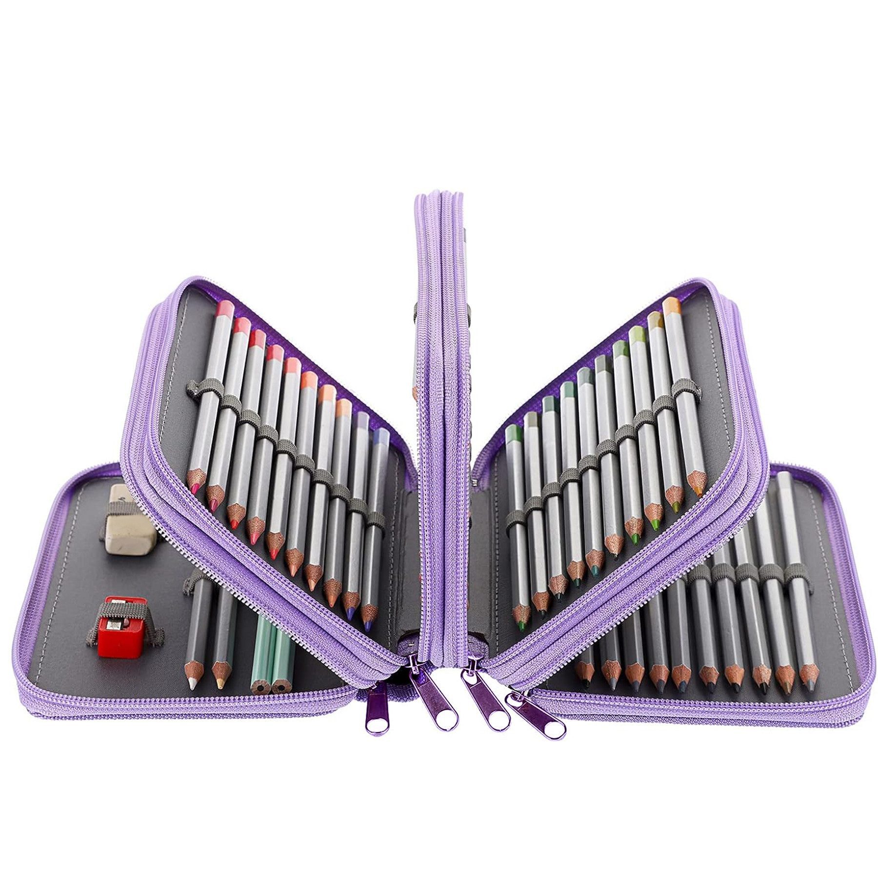 Mutig Federmäppchen Großes Federmäppchen mit 72 Slots, Bleistift-Organizer mit 4 Fächern, (Büromaterial für Teenager–ideal für Reisen Arbeit Malerei und Schule, Stoff-Stifttasche Bleistiftbeutel, Skizzen- und Zeichenbürstenhalter), Federmappe aus Oxford-Stoff, tragbar, langlebig und wasserdicht