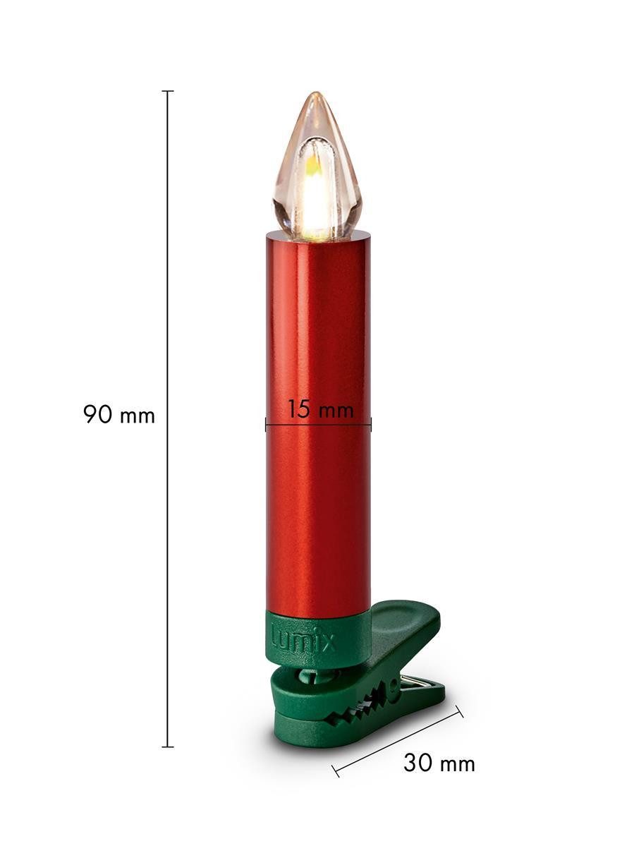 lumix LED-Christbaumkerzen LUMIX SuperLight Flame Mini Metallic Rot Erweite günstig online kaufen
