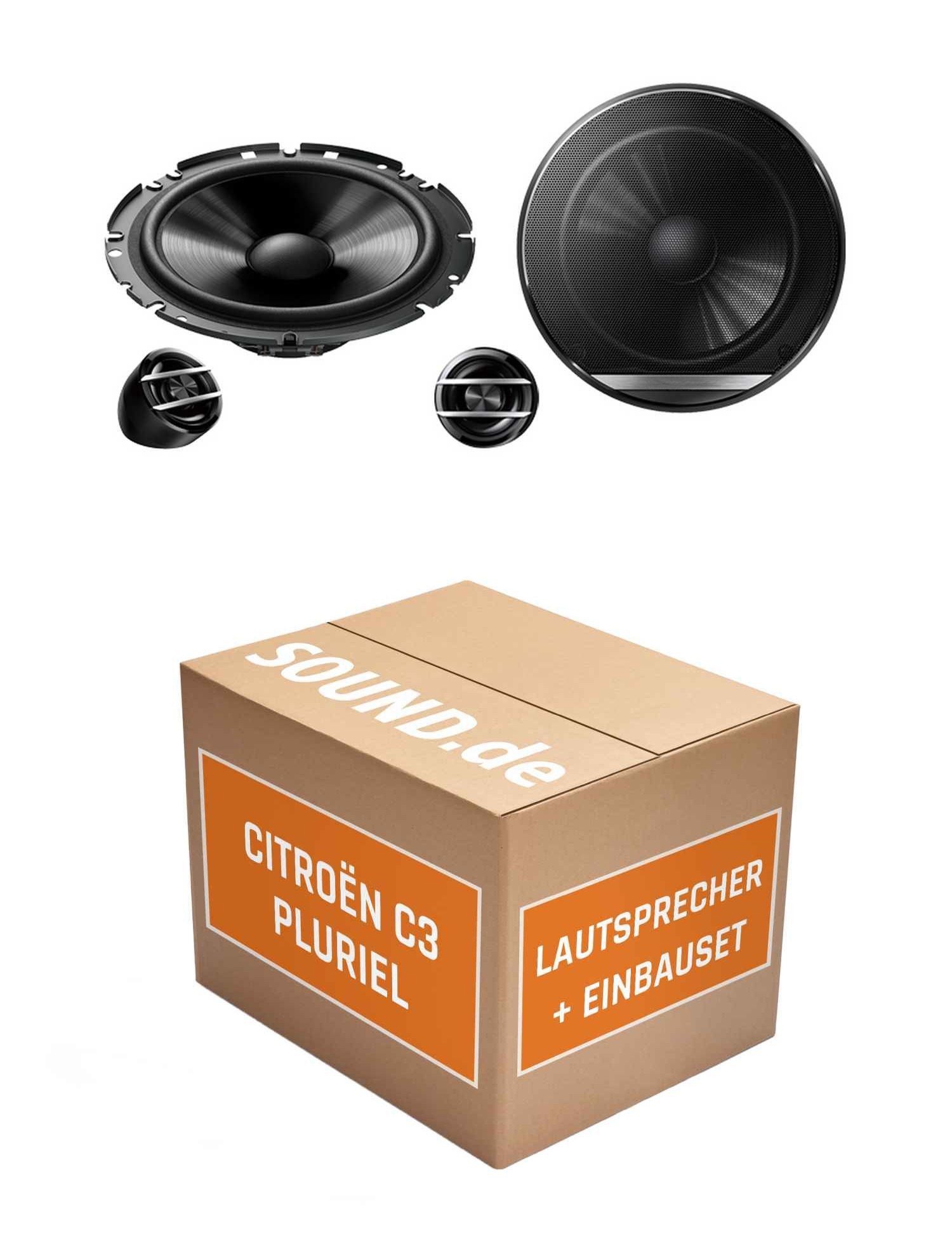 JUST SOUND best choice for caraudio Lautsprecher Einbaupaket vorne Pioneer TS-G170C für Citroen C3 Pluriel Auto-Lautsprecher (45 W)