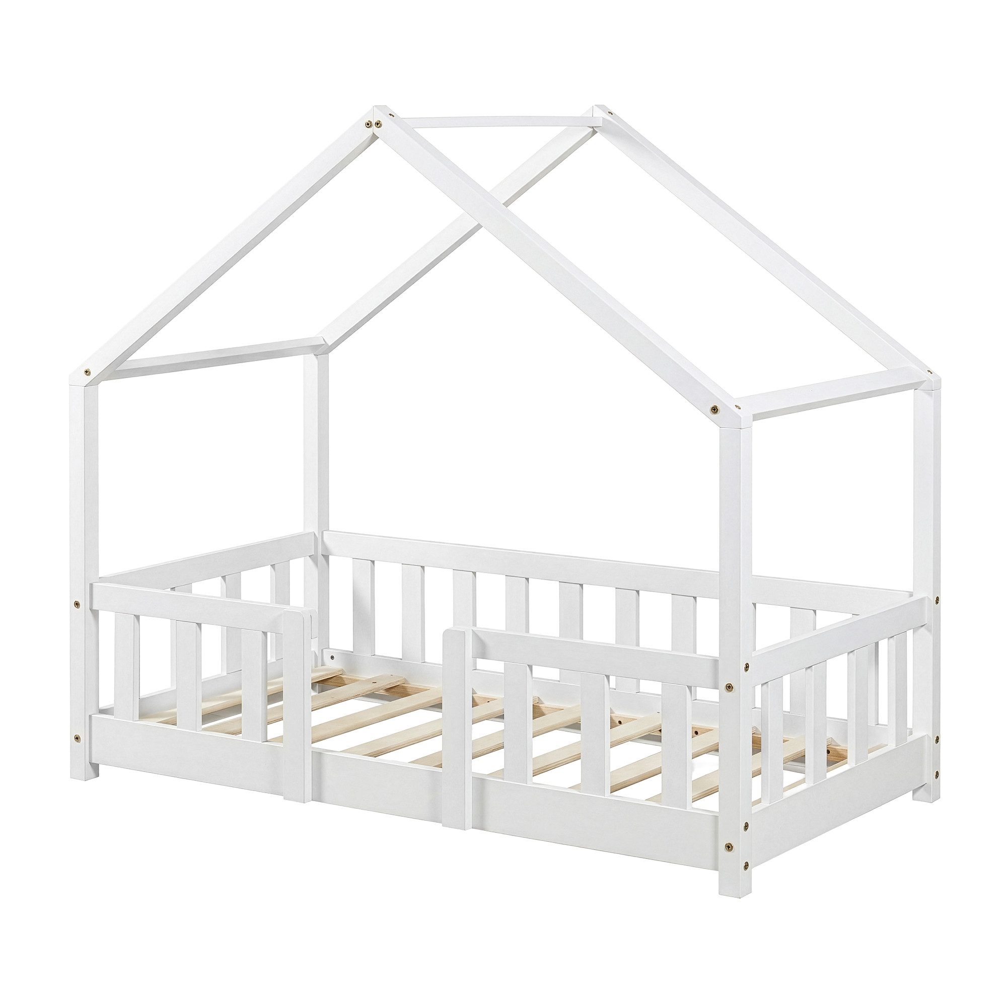 en.casa Kinderbett, »Treviolo« Haus-Optik Montessori 70x140 cm Weiß
