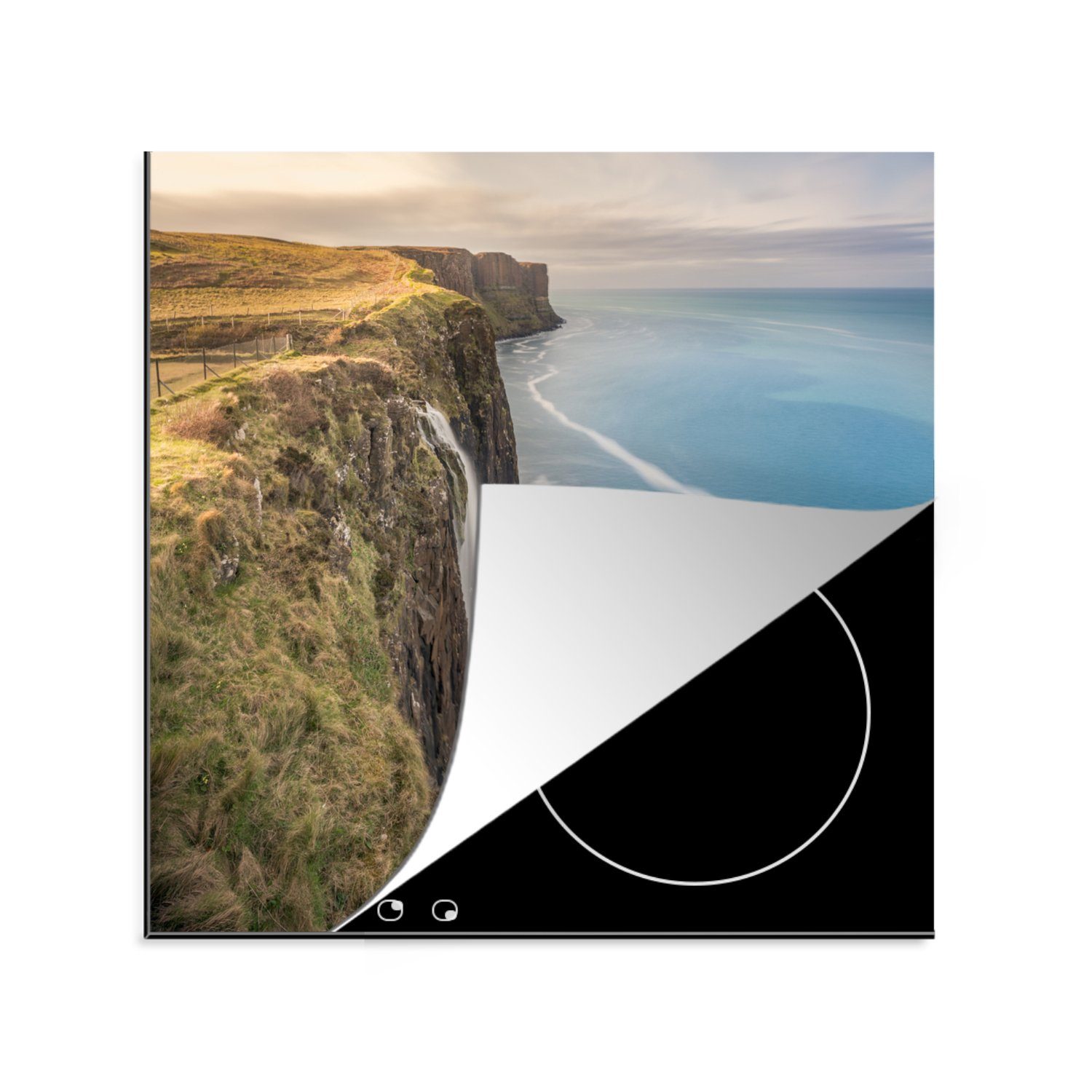 MuchoWow Herdblende-/Abdeckplatte Klippen von Skye, Schottland, Vinyl, (1 tlg), 78x78 cm, Ceranfeldabdeckung, Arbeitsplatte für küche | Herdabdeckplatten