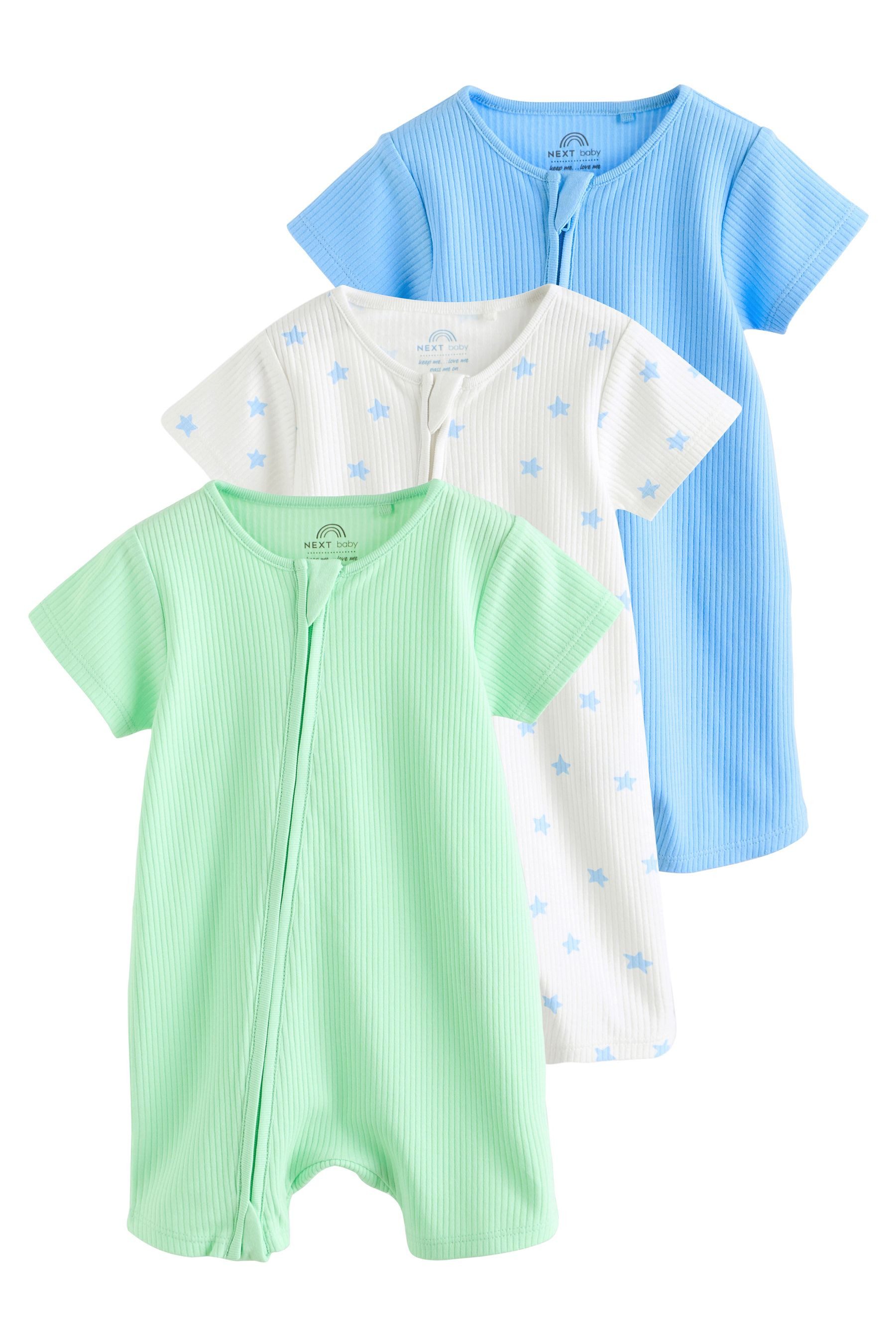Next Schlafanzug 3er-Pack Baby-Strampler mit Zwei-Wege-RV (3 tlg)