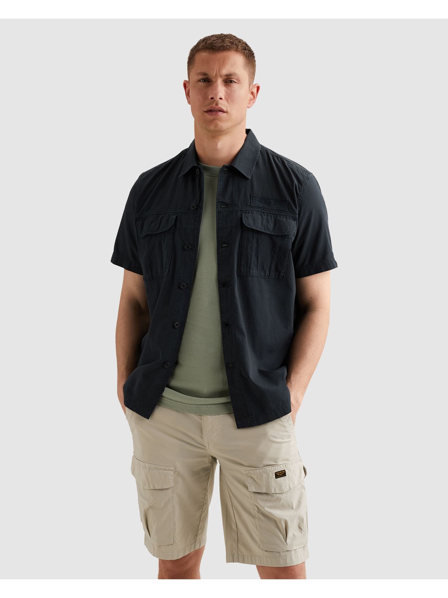 PME LEGEND Kurzarmhemd Short Sleeve Shirt Ctn Bedford garment dye Garment dye- Färbung