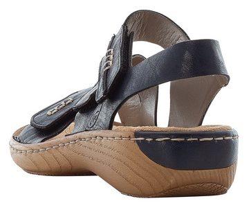 Rieker Riemchensandale, Sommerschuh, Sandalette, Keilabsatz, mit drei Klettverschlüsse