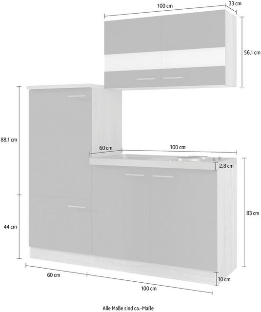 RESPEKTA Küchenzeile »Gand«, mit E Geräten, Breite 160 cm  - Onlineshop Otto