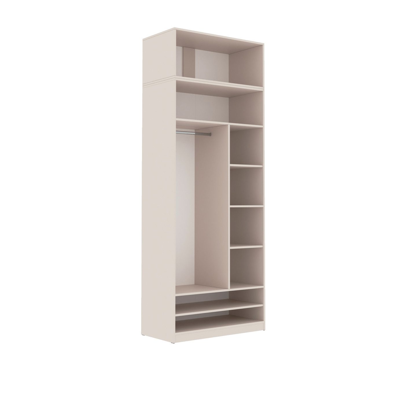 Marmex Möbel Aufsatzschrank TRES 02N Schrankerweiterung 90 x 40 x 51 graubeige cashmere (1-St) Schrankaufsatz, Ankleidzimmer