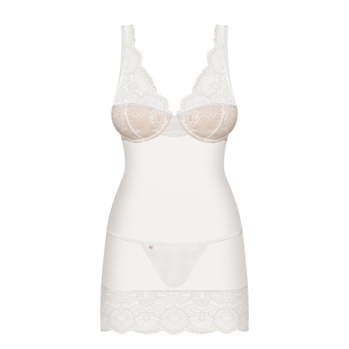 Obsessive Negligé Obsessive - OB 853 - CHE - 2 chemise & thong white (Packung)