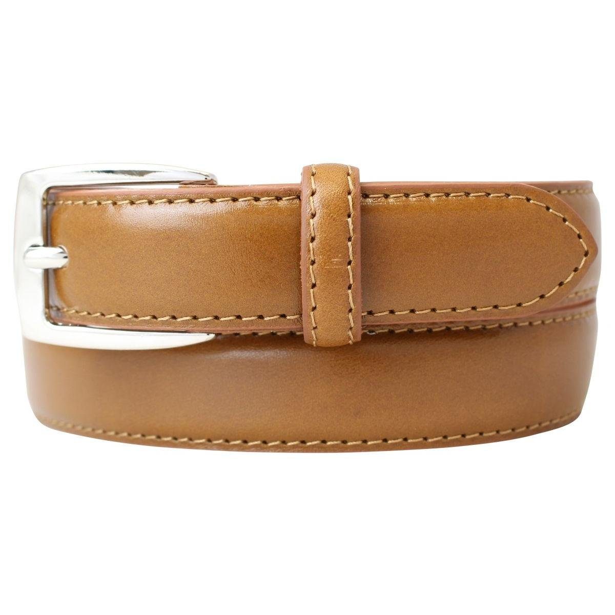 BELTINGER Ledergürtel 2,5 cm Damen-G Tabac, Wechselgürtel Hochwertiger Vollrindleder Schmaler aus - Silber