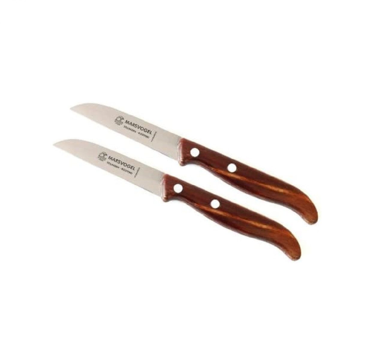 Marsvogel Gemüsemesser Schälmesser mit 3 cm gerader Klinge, 2 Stück Set, Ideal für Gemüse und Kartoffeln, hochwertige Solingen-Qualität