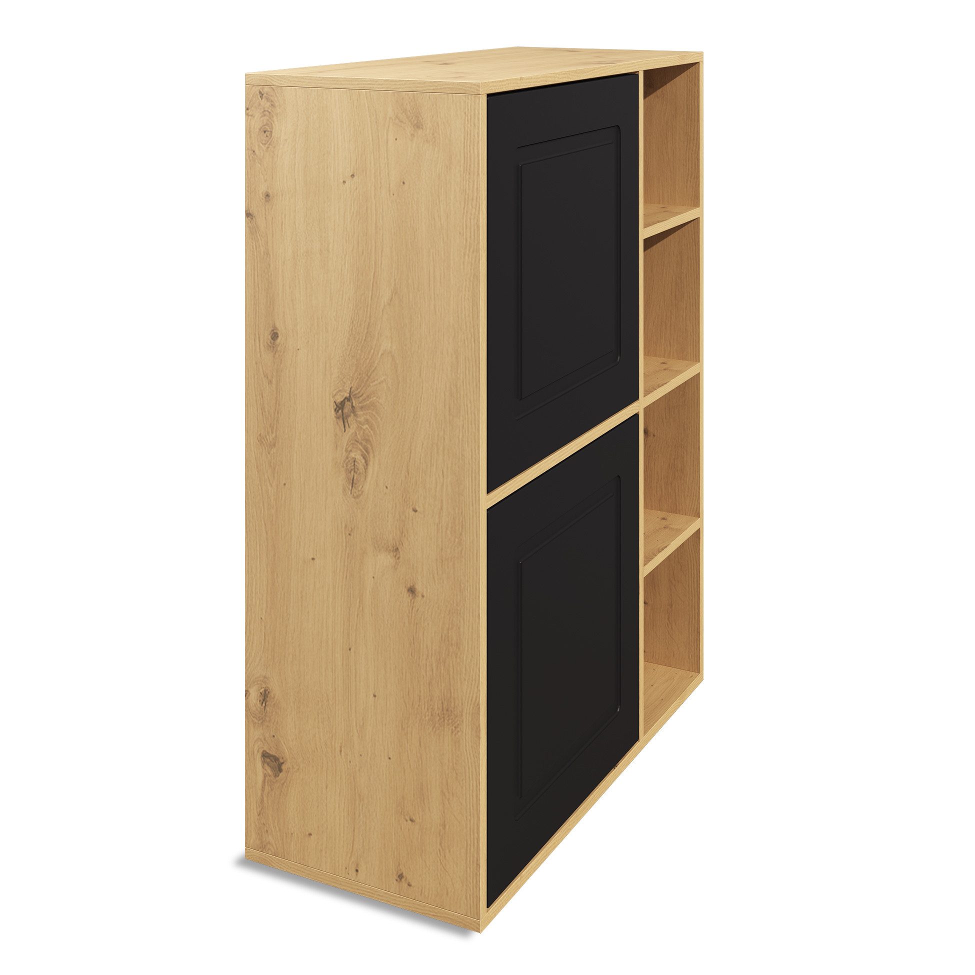 Möbelhandel Klipenstein Highboard NOAH V1, Kommode Schrank Landhaus, Korpus Eiche Artisan