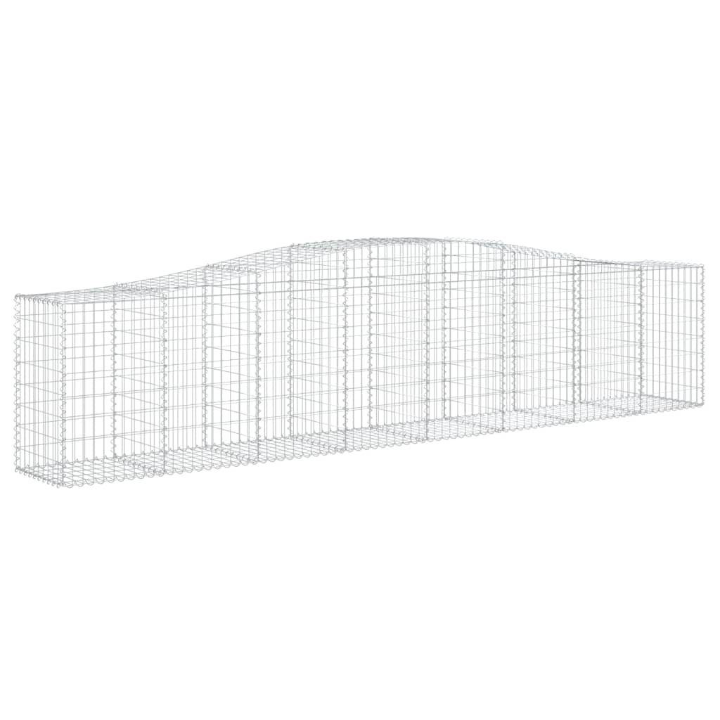 vidaXL Blumentopf Gabione mit Hochbogen 400x50x80/100 cm Verzinktes Eisen (1 St)
